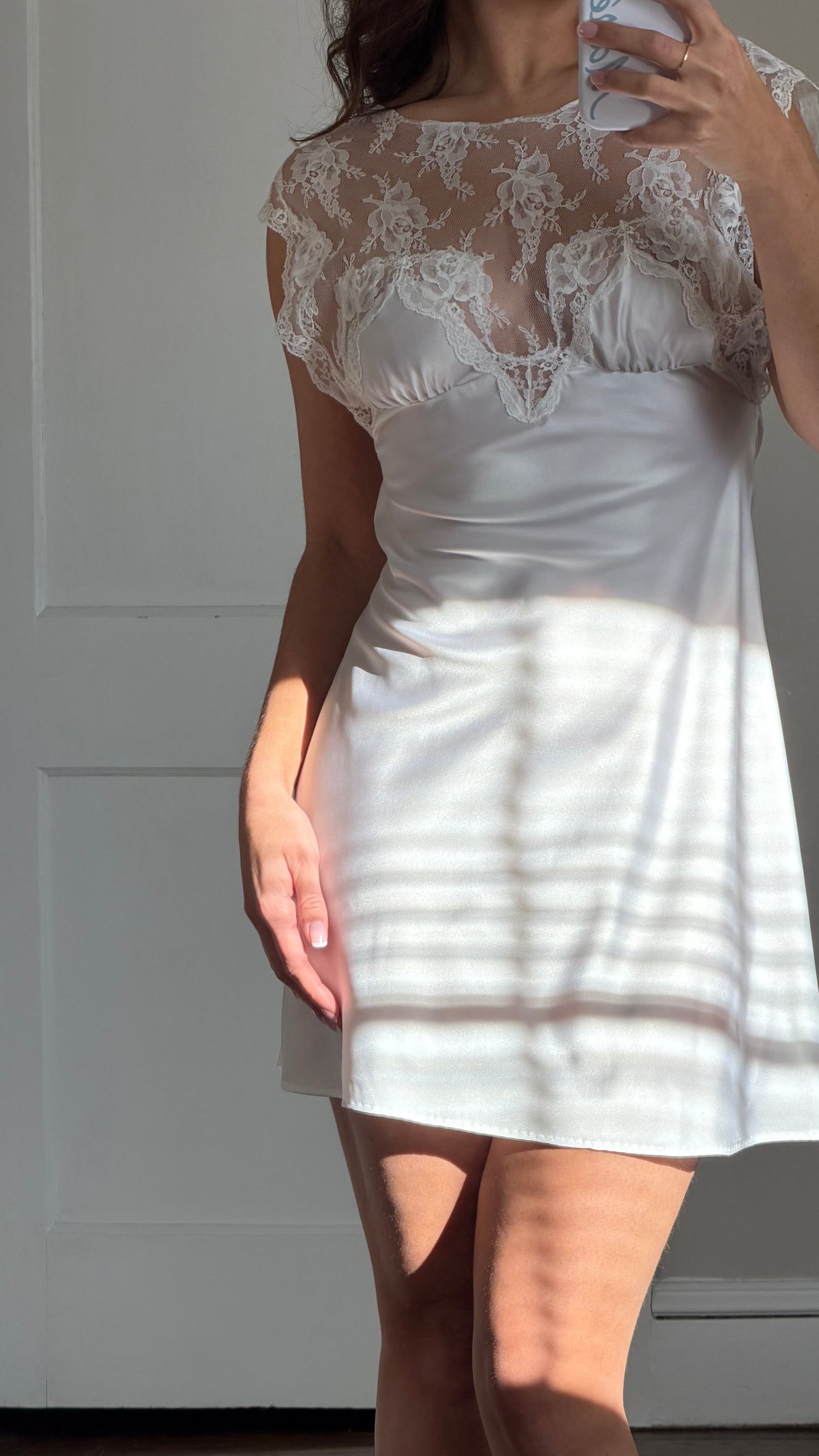 Rare Tom Bezduda Lace Yoke Mini Slip Dress