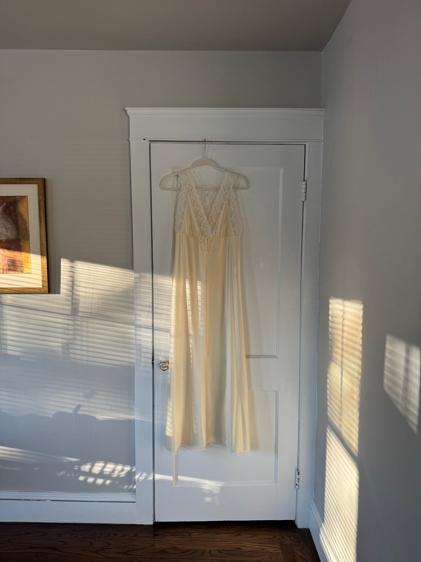 Pale Yellow Lace & Bow Detail Slip