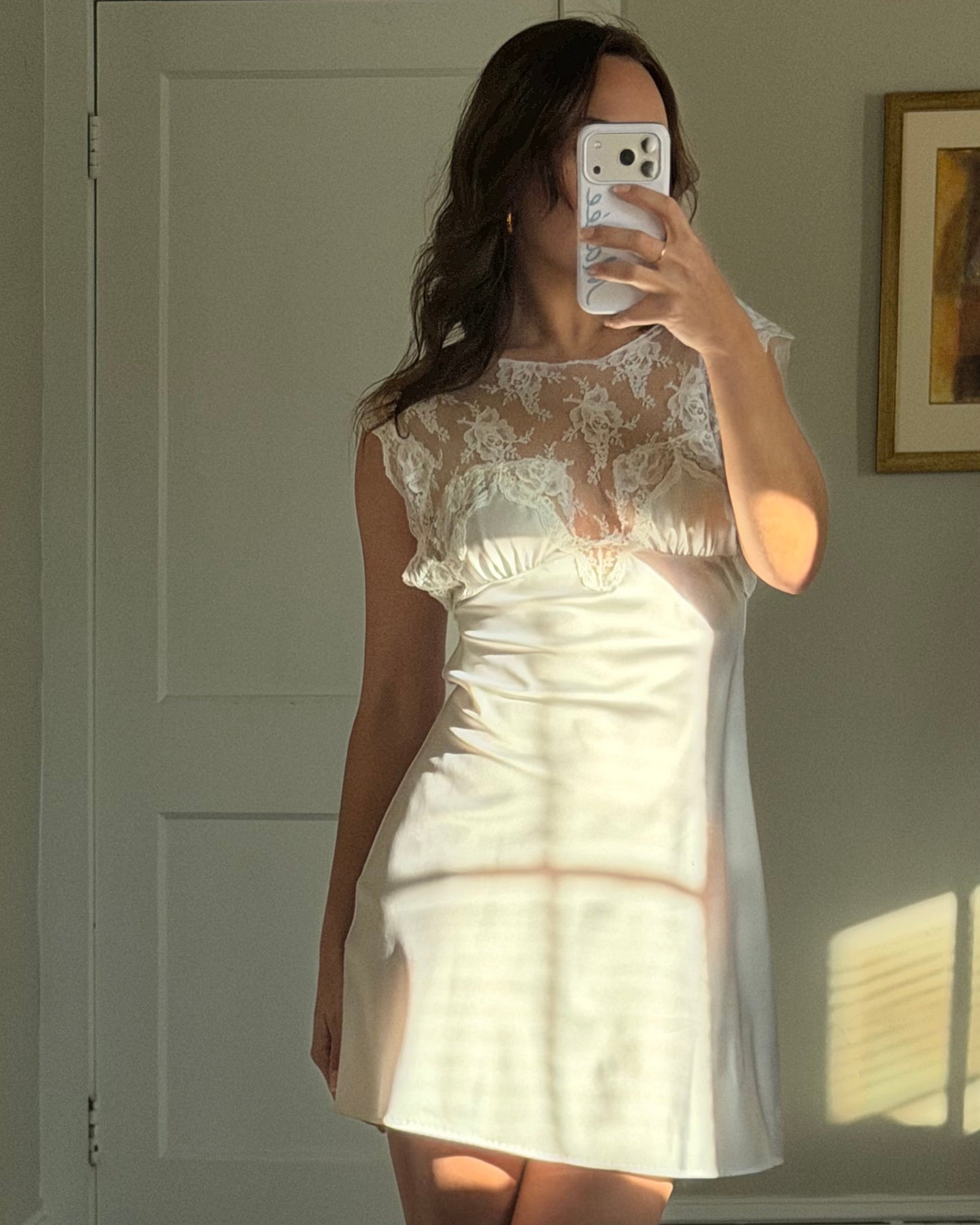 Rare Tom Bezduda Lace Yoke Mini Slip Dress