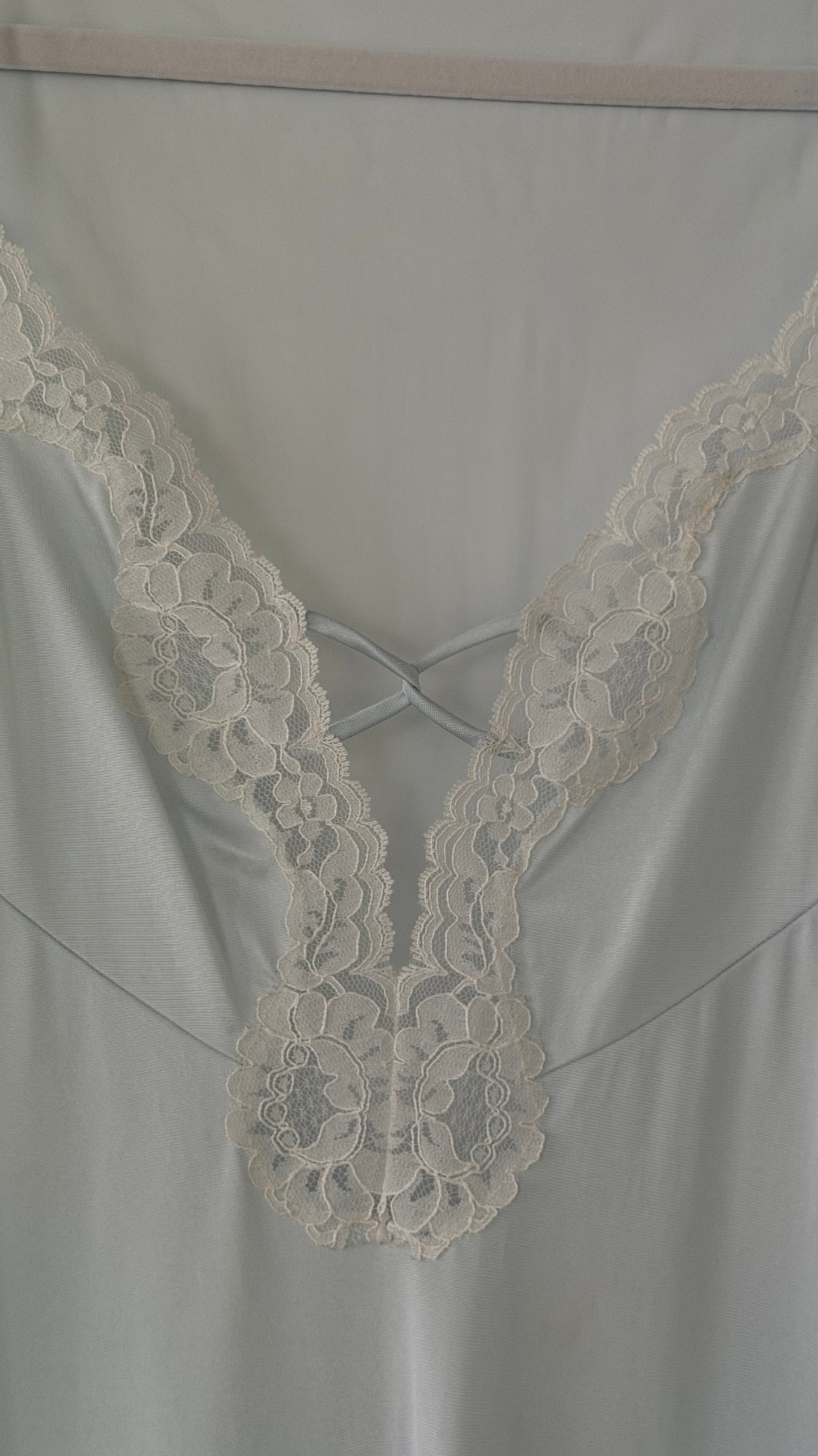 Bridal Blue Sheer-Back Slip and Robe Peignoir Set