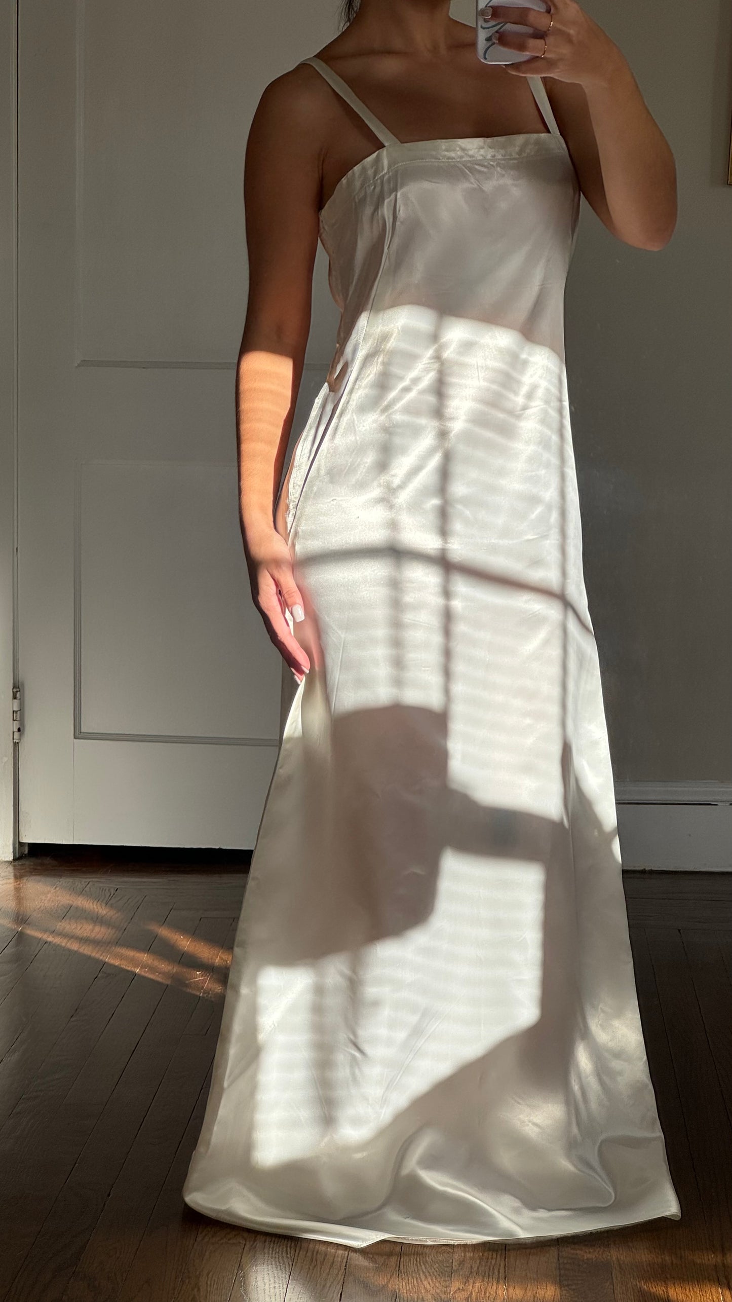 Vintage Mesh & Lace Gown Set w/ Matching Slip Dress