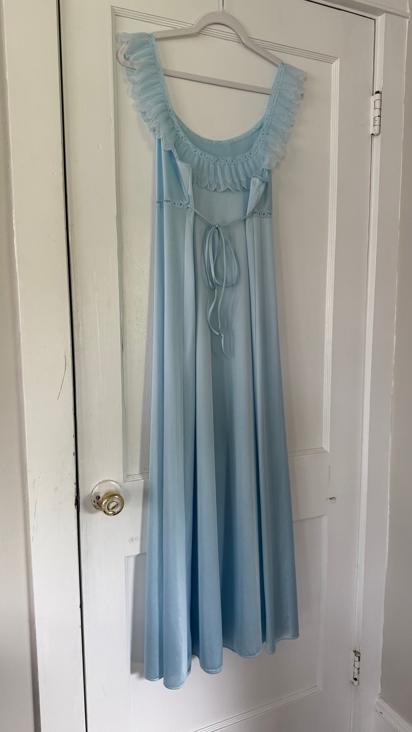 Blue Ruffle Tie-Back Slip