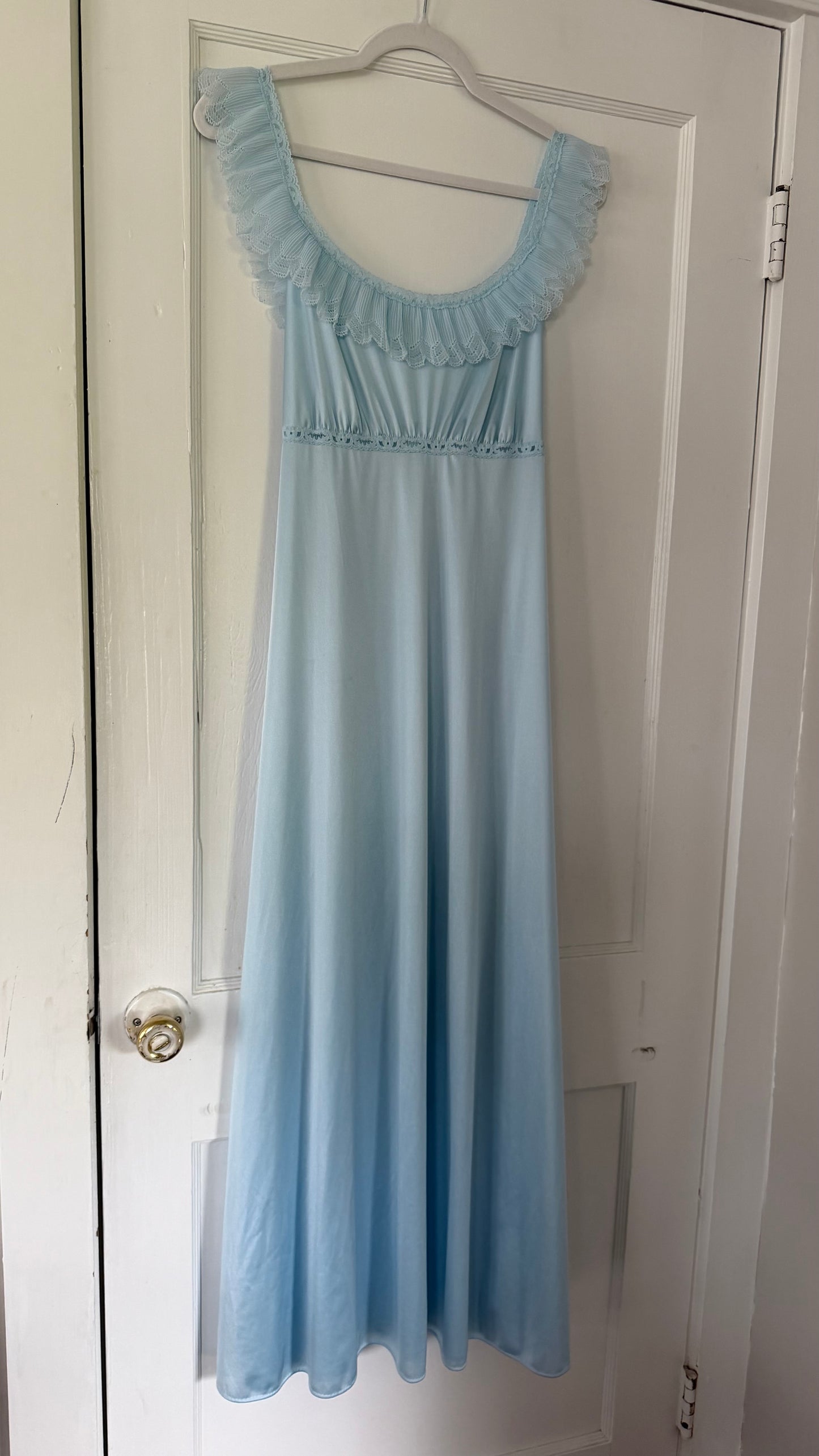 Blue Ruffle Tie-Back Slip