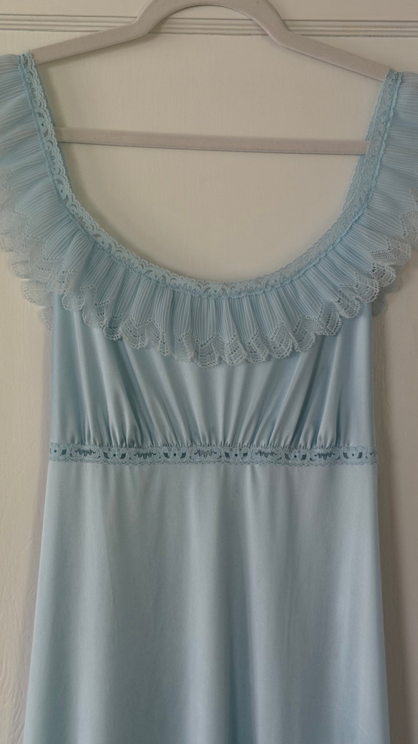 Blue Ruffle Tie-Back Slip