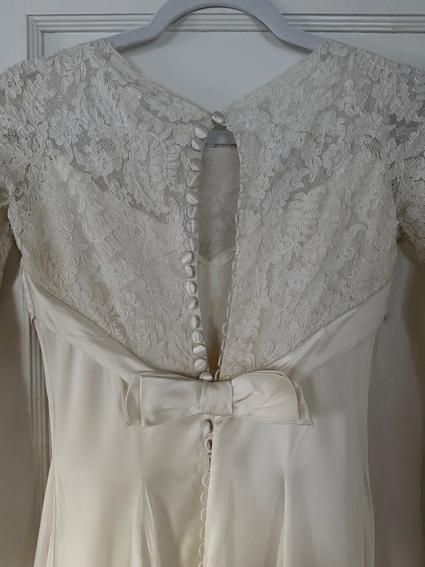 1940s Long Sleeve Lace Wedding Gown