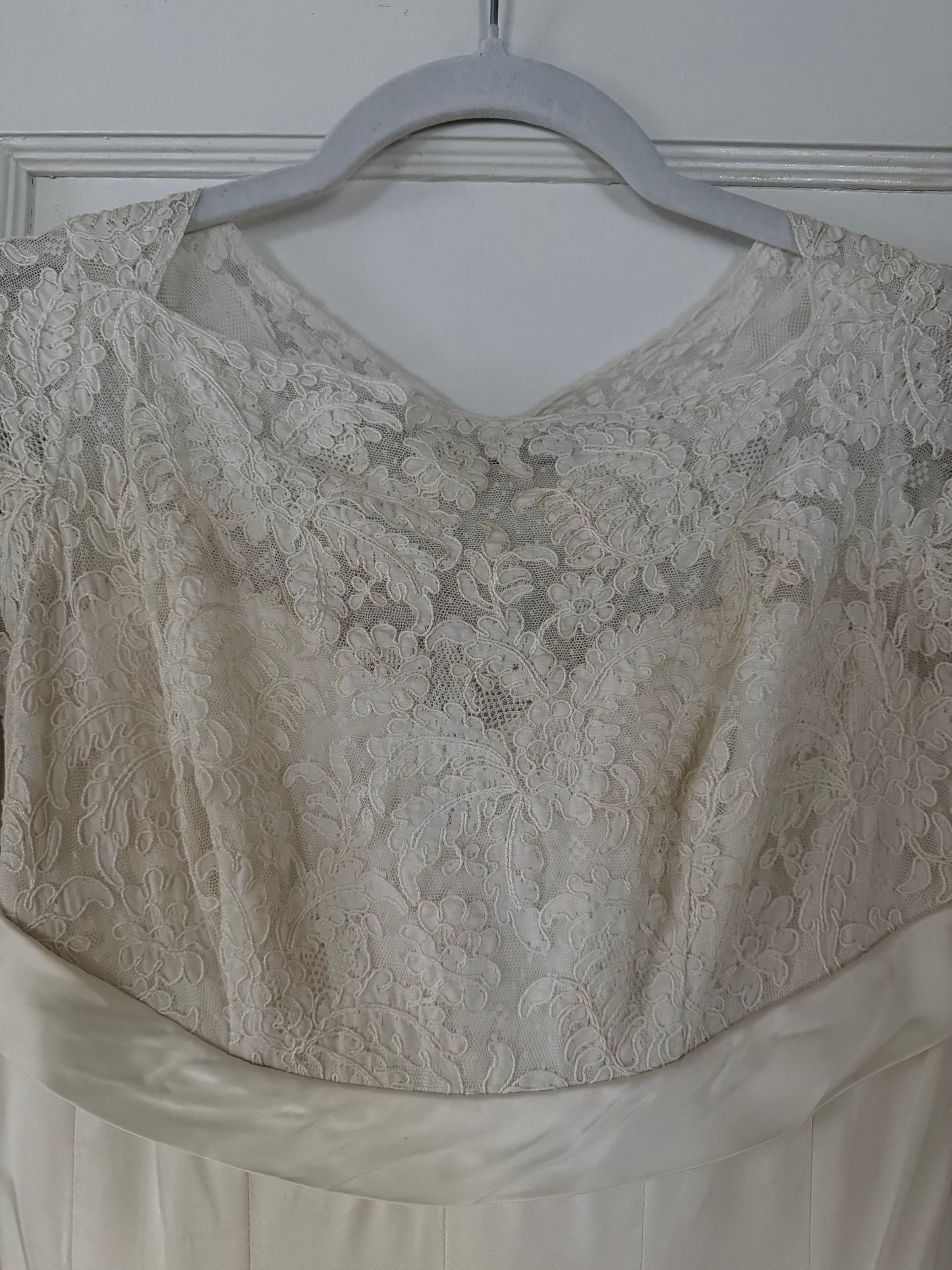 1940s Long Sleeve Lace Wedding Gown