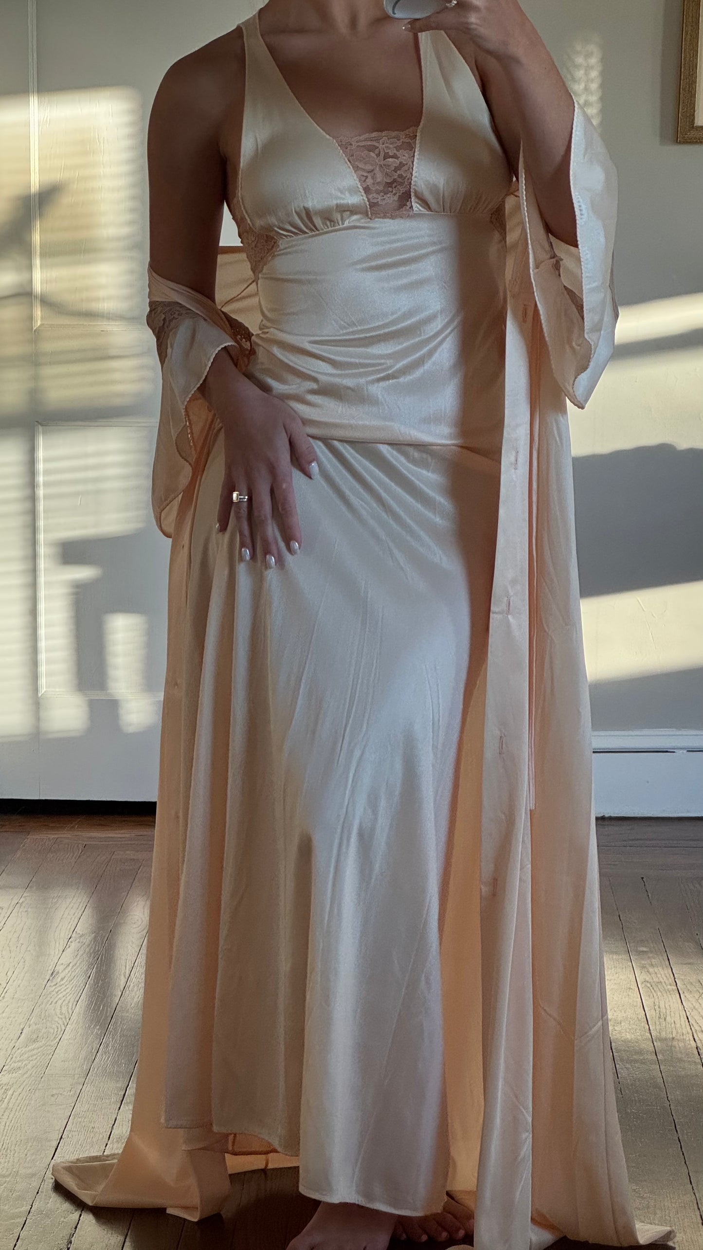 Tom Bezduda Light Pink & Tan Slip Set