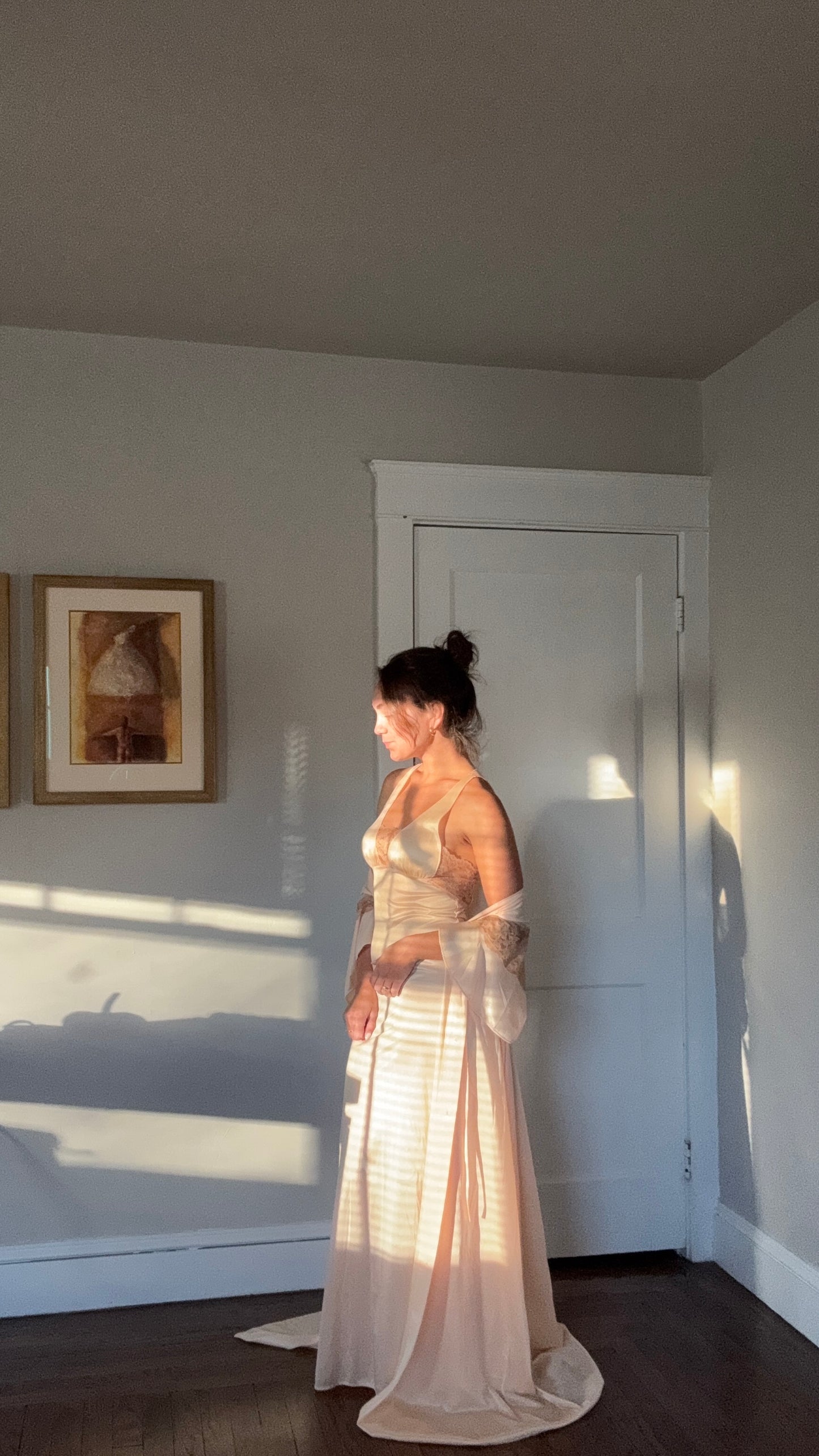 Tom Bezduda Light Pink & Tan Slip Set