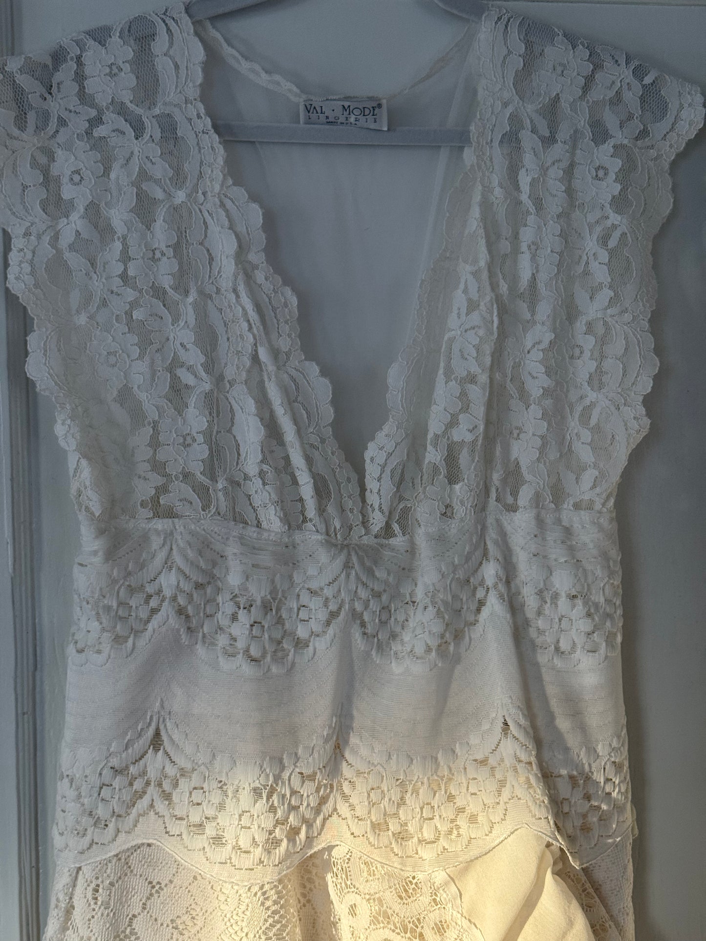 Rare Val Mode Lace Ruffle Maxi Slip/Dress