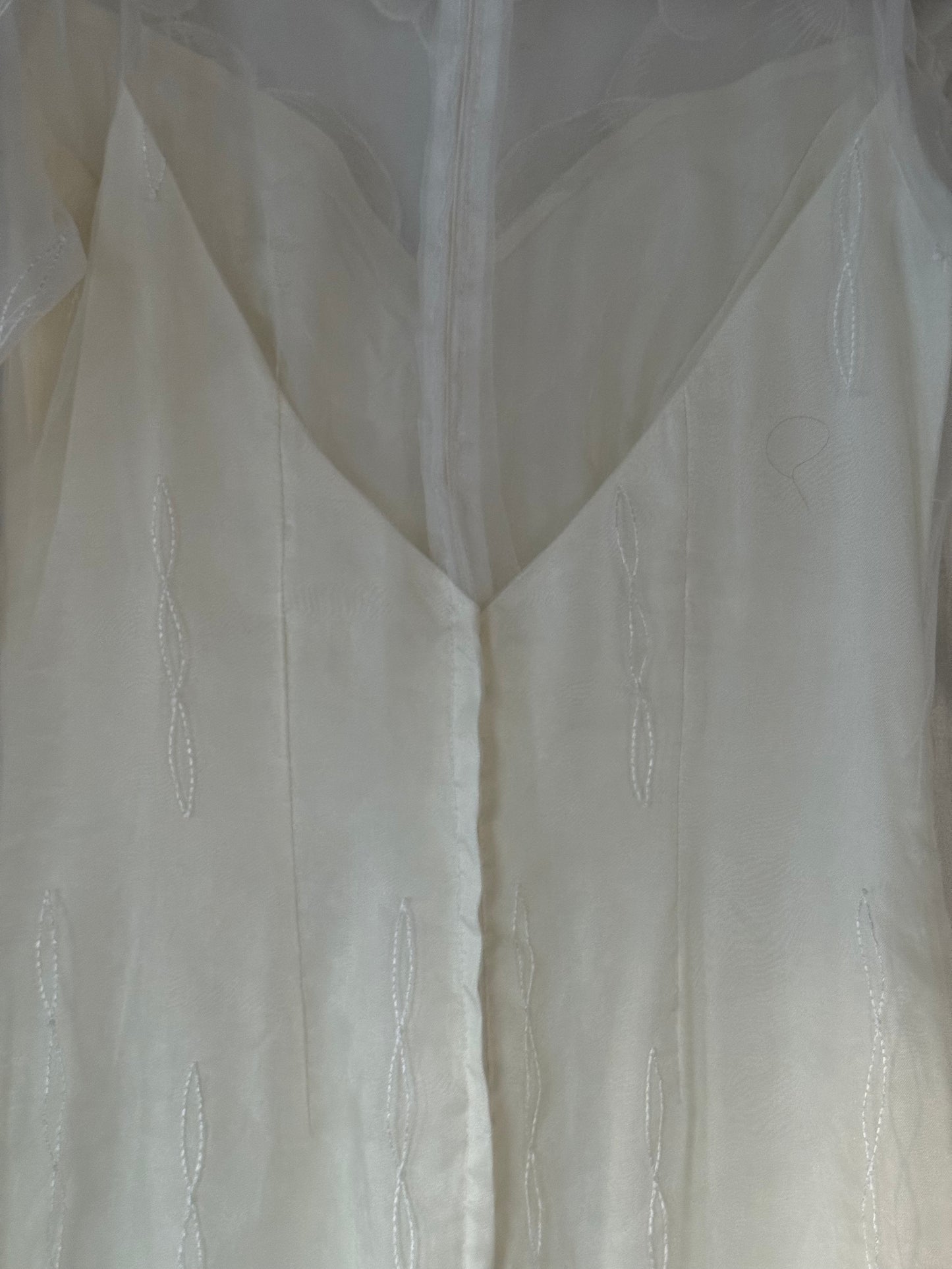 Rare Lace Petal Overlay Wedding Gown