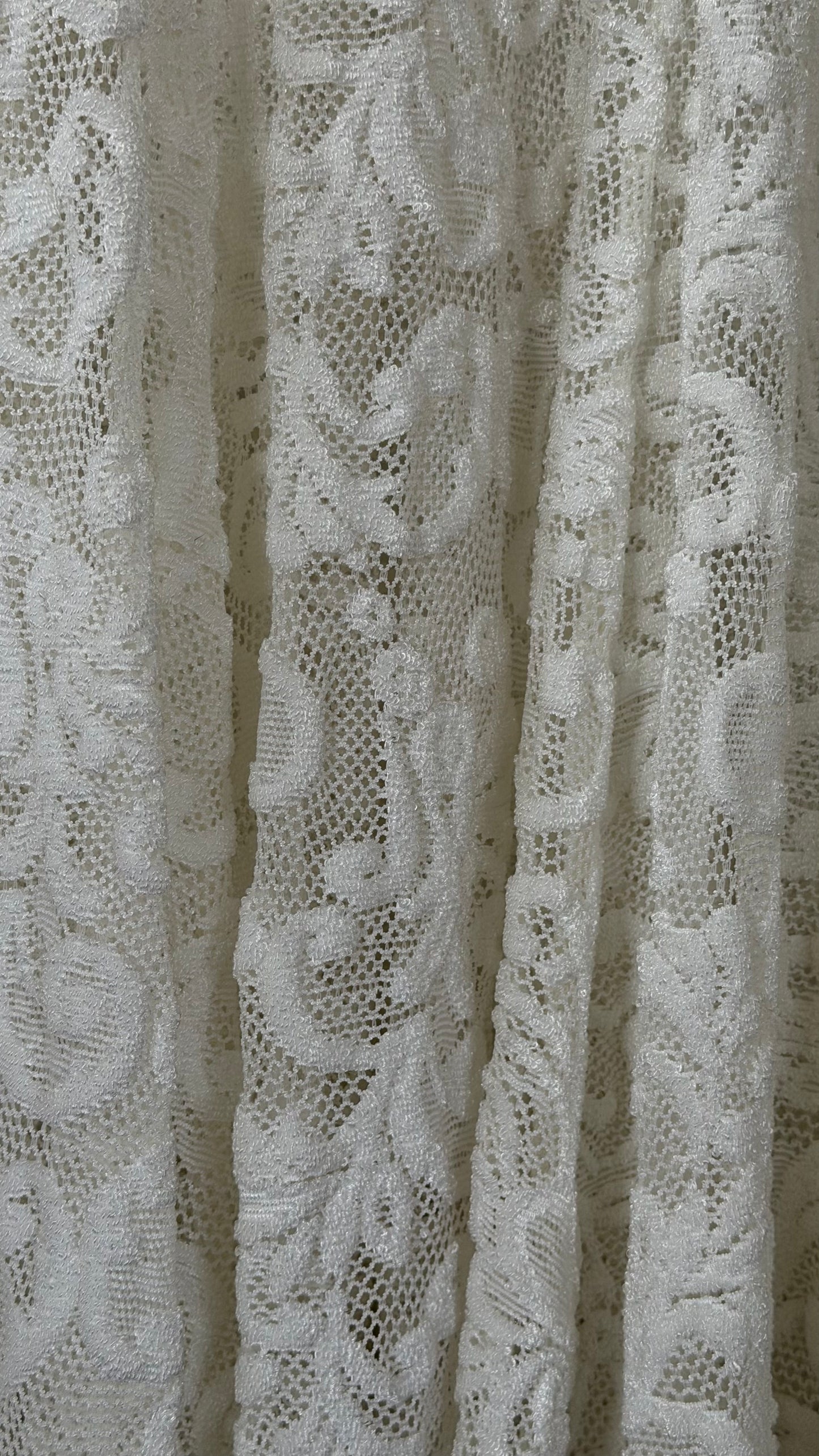 Vintage Ivory Stretch Lace Overlay Gown