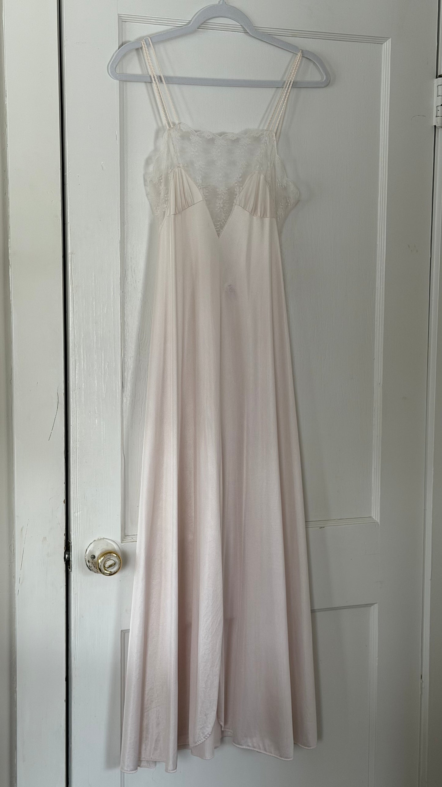 Pale Blush Lace Yolk Slip