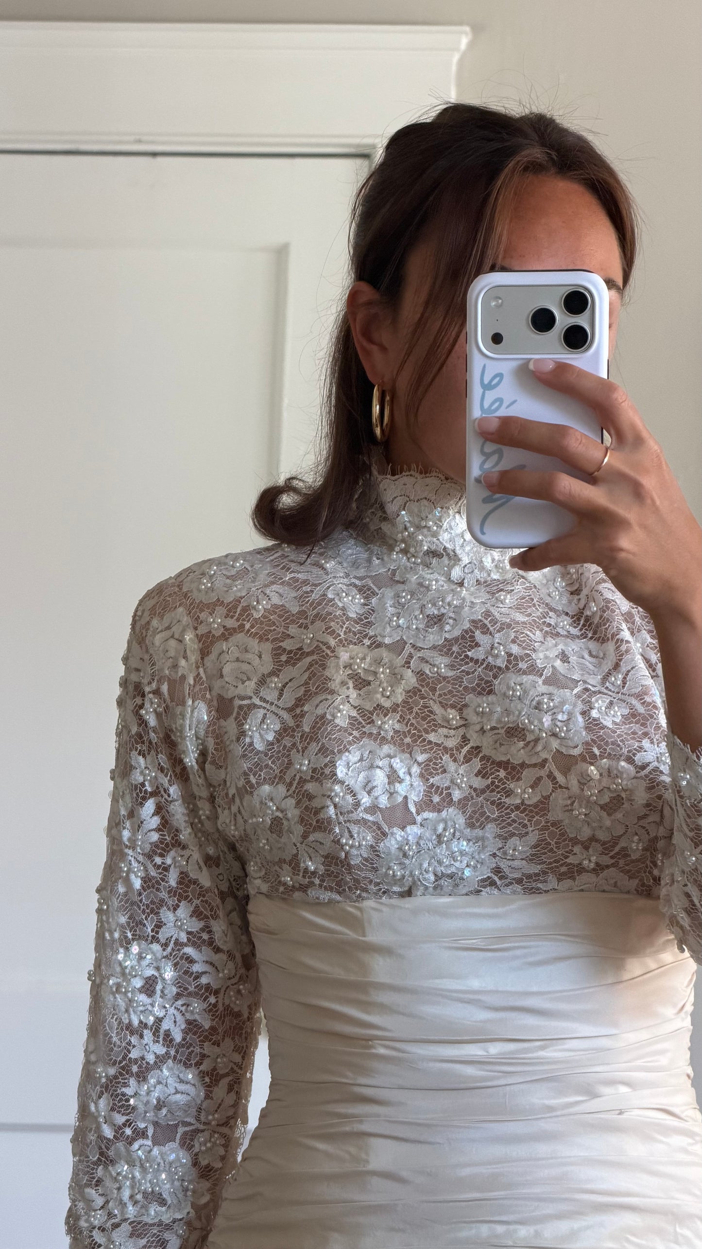 Rare Silk Skirt Drop Waist Bubble Hem Wedding Gown