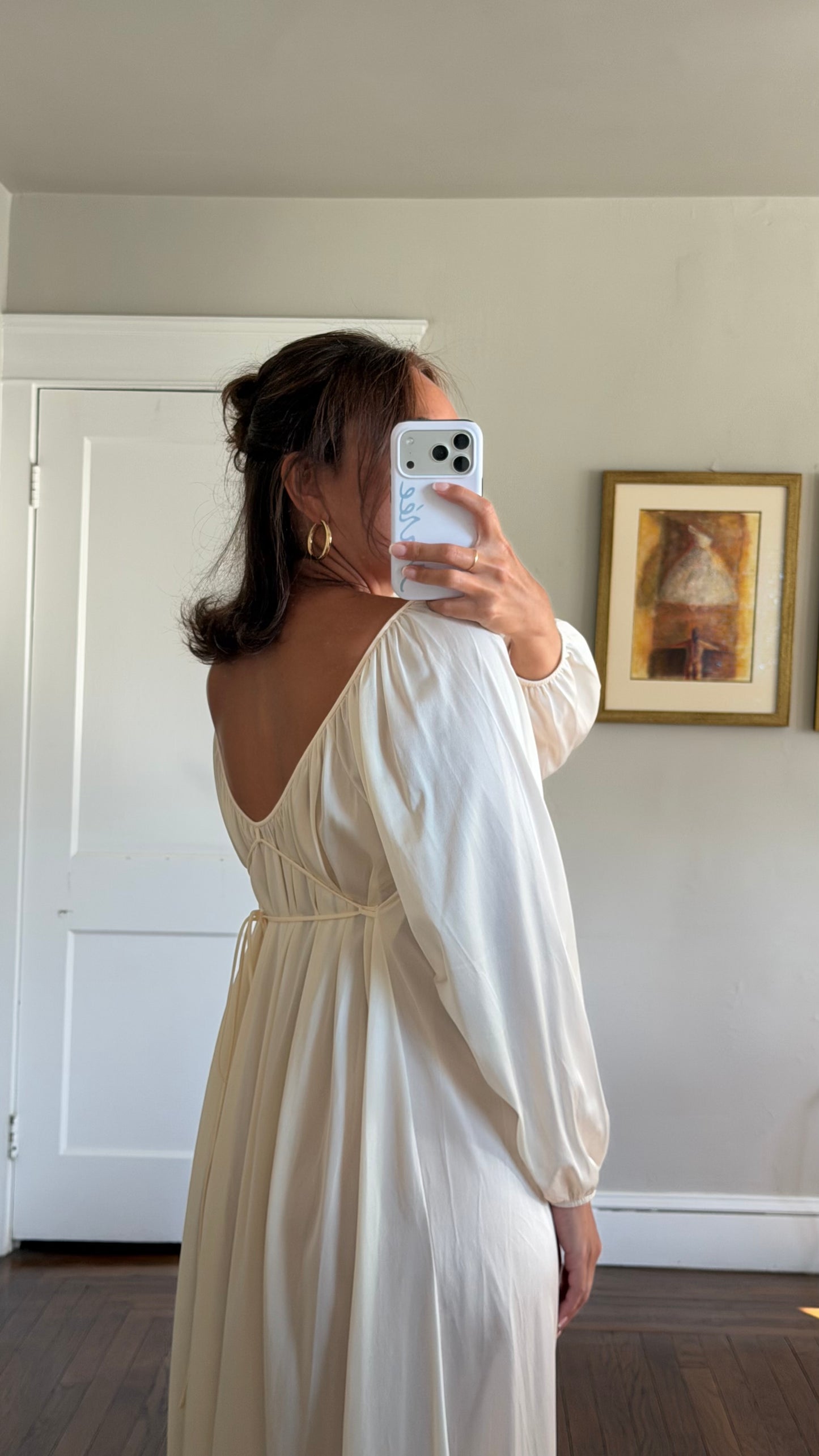 Tie Back Cream/Ivory Maxi Slip