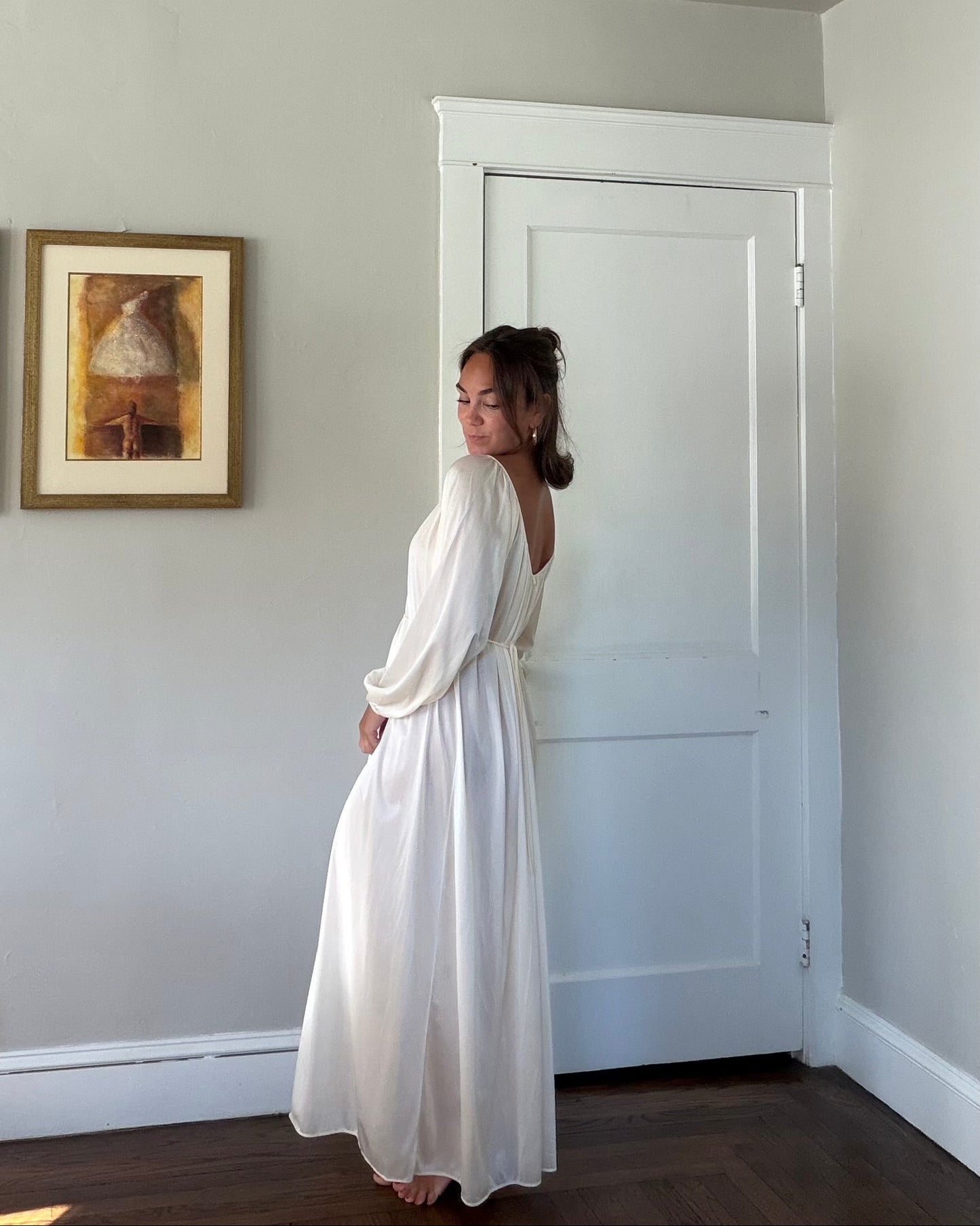 Tie Back Cream/Ivory Maxi Slip
