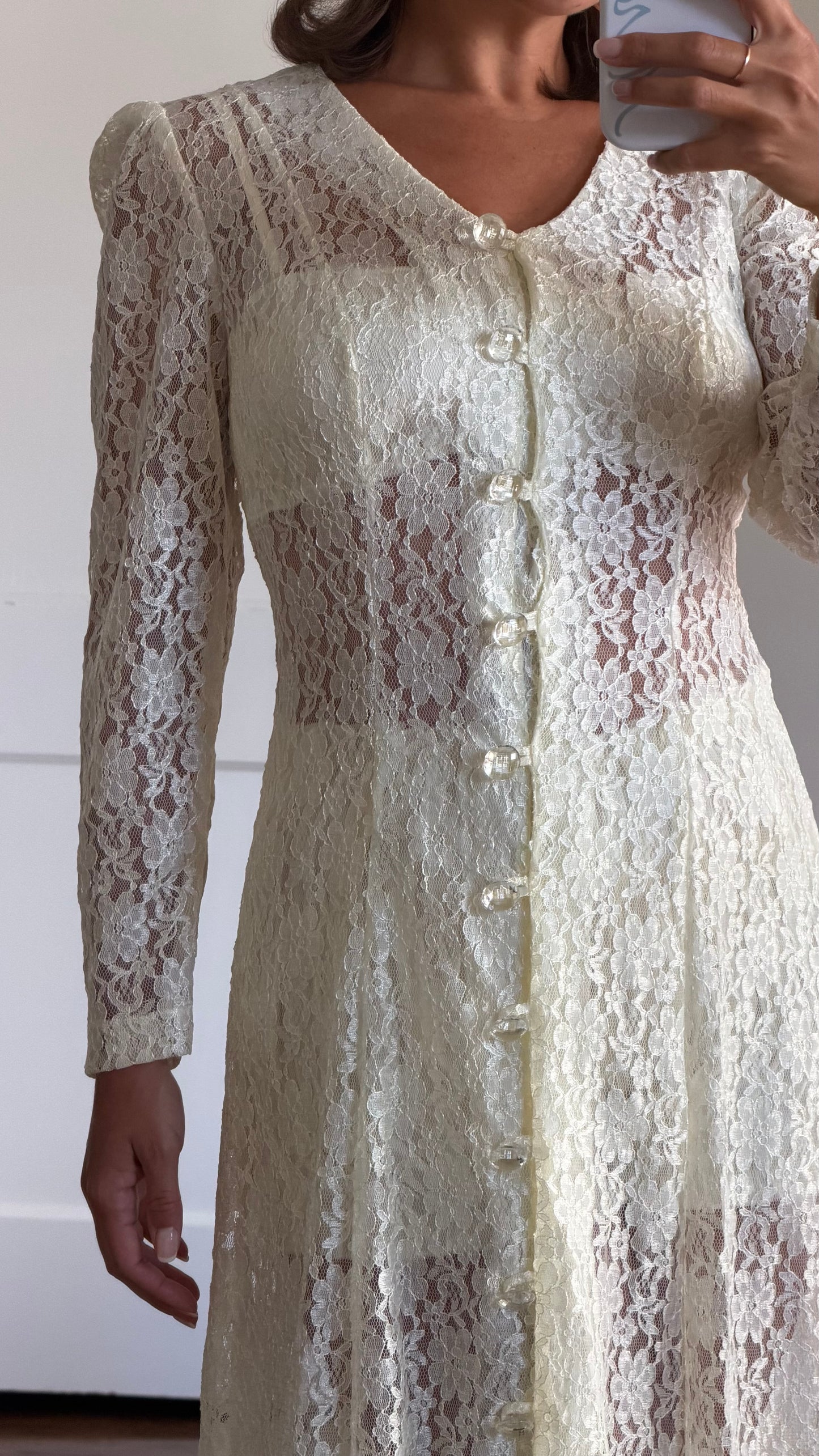 Cream Lace Corset Back Midi Dress
