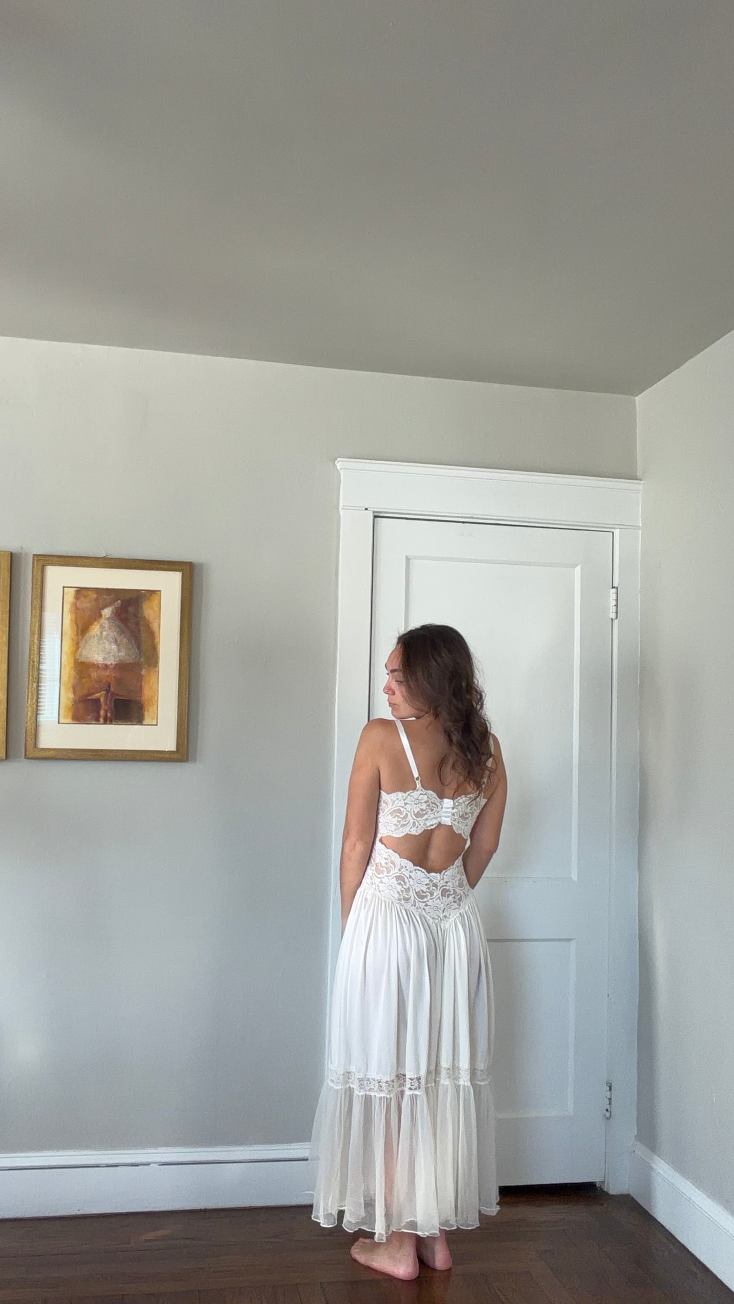 Rare Corset Lace-Detail Bridal Slip