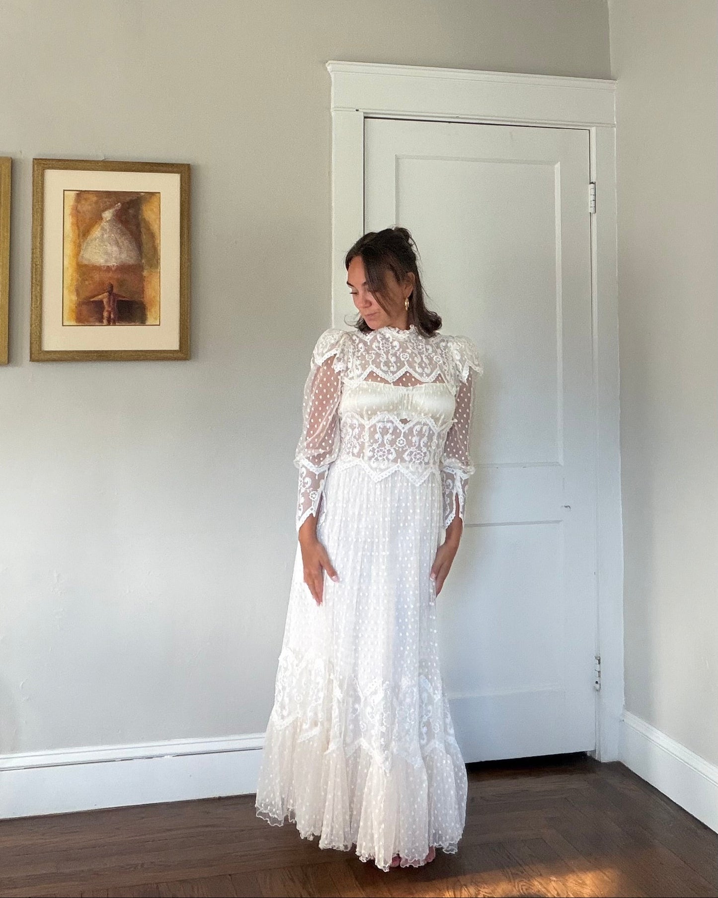 Rare Swiss Dot Lace Sheer Dress