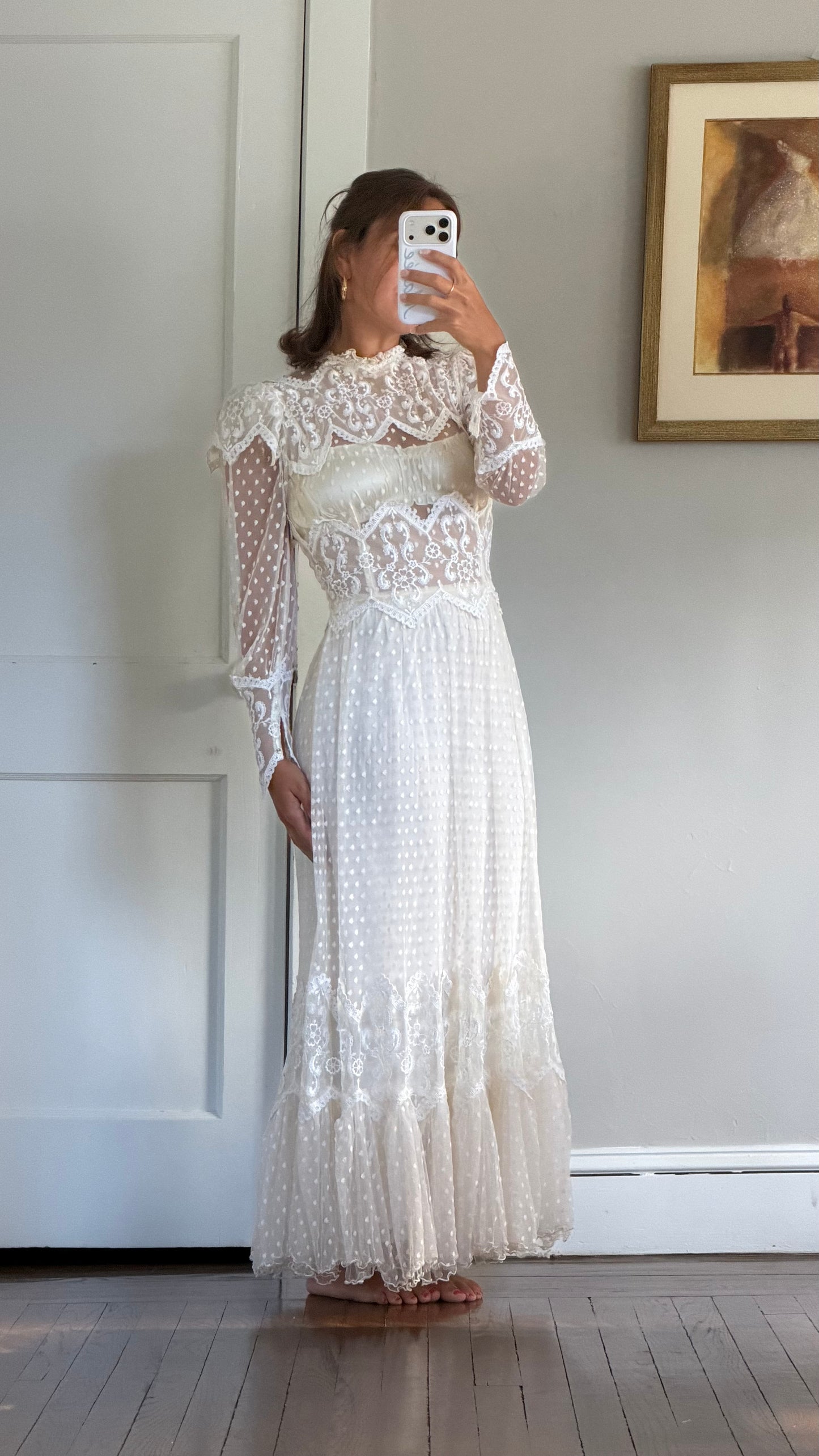 Rare Swiss Dot Lace Sheer Dress