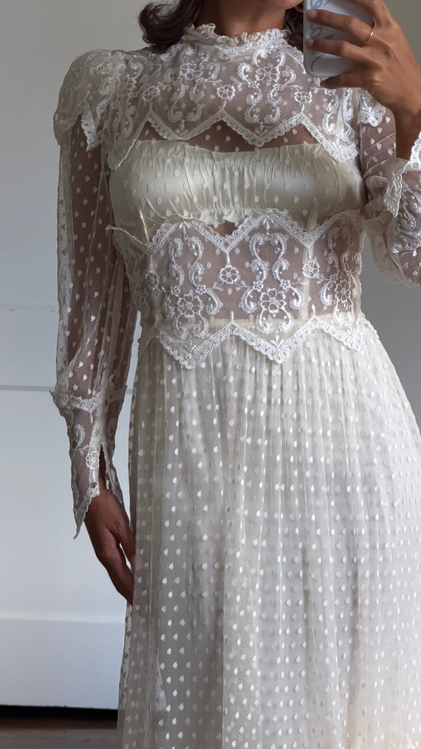 Rare Swiss Dot Lace Sheer Dress