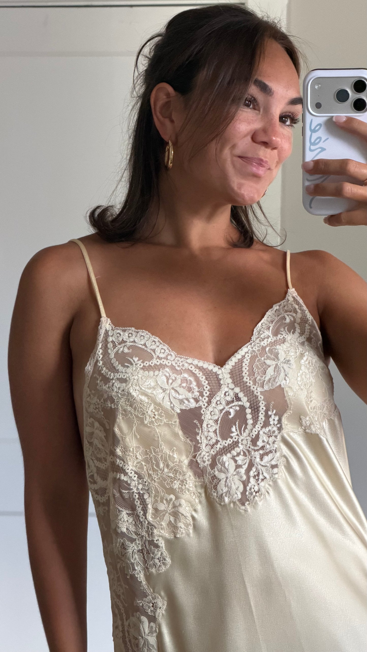 Rare Butter Yellow Lace Backless Slip Dress