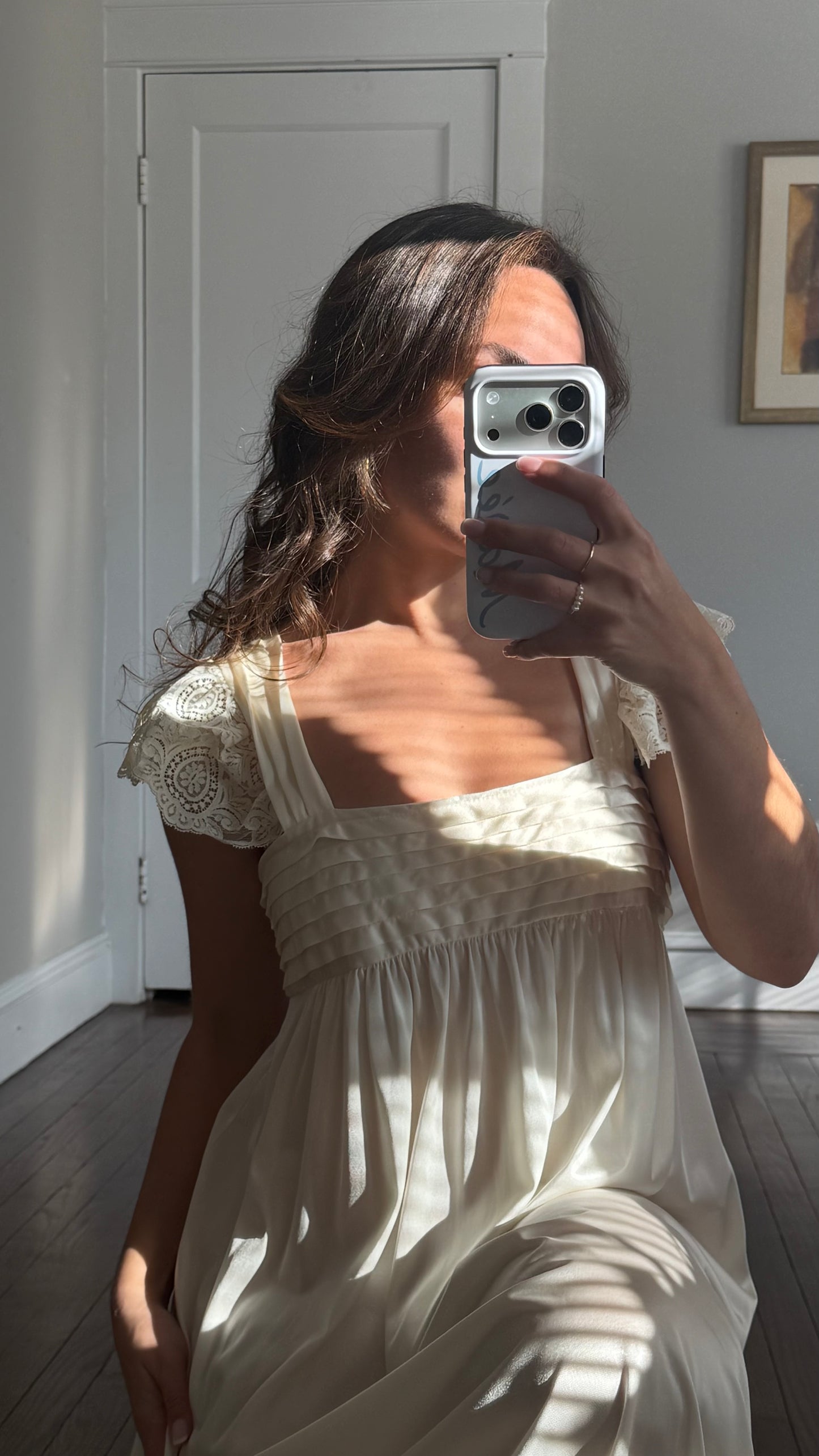 Rare Cream Lace Flutter Sleeve Slip