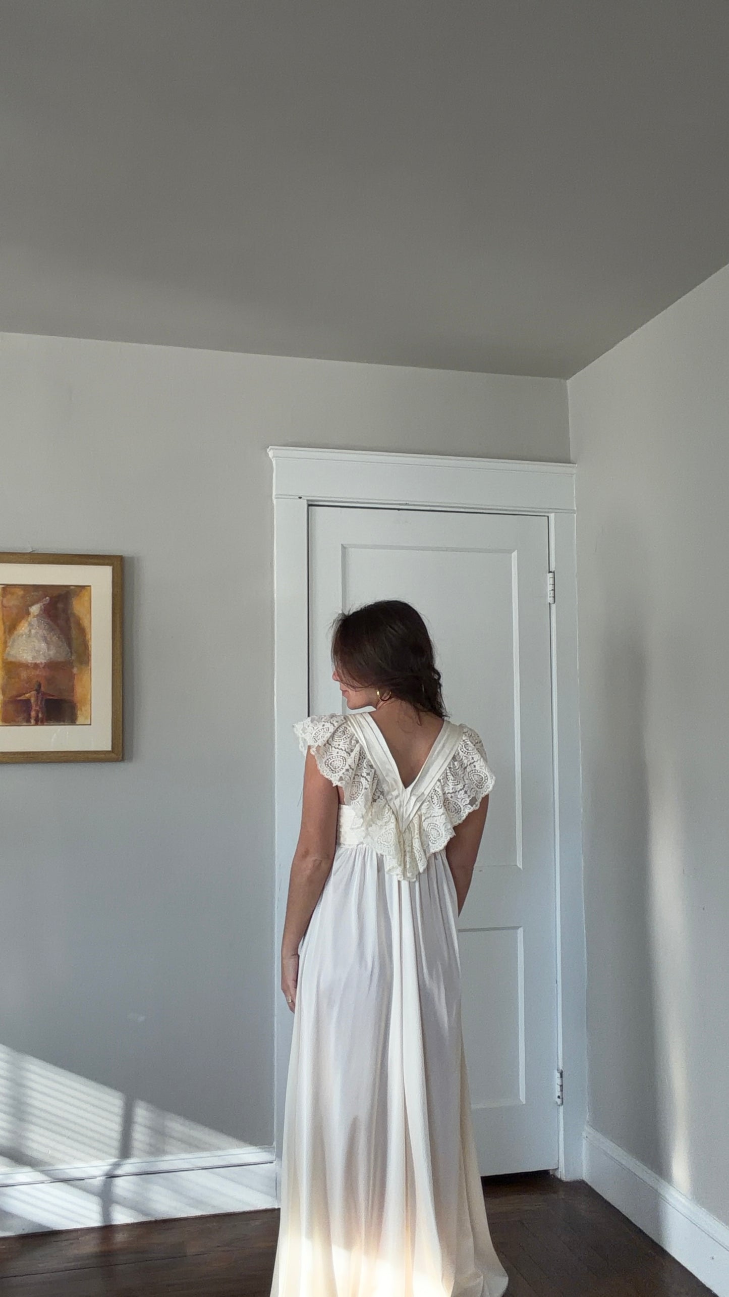 Rare Cream Lace Flutter Sleeve Slip