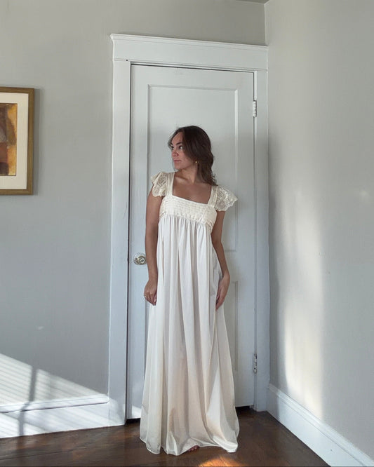 Rare Cream Lace Flutter Sleeve Slip