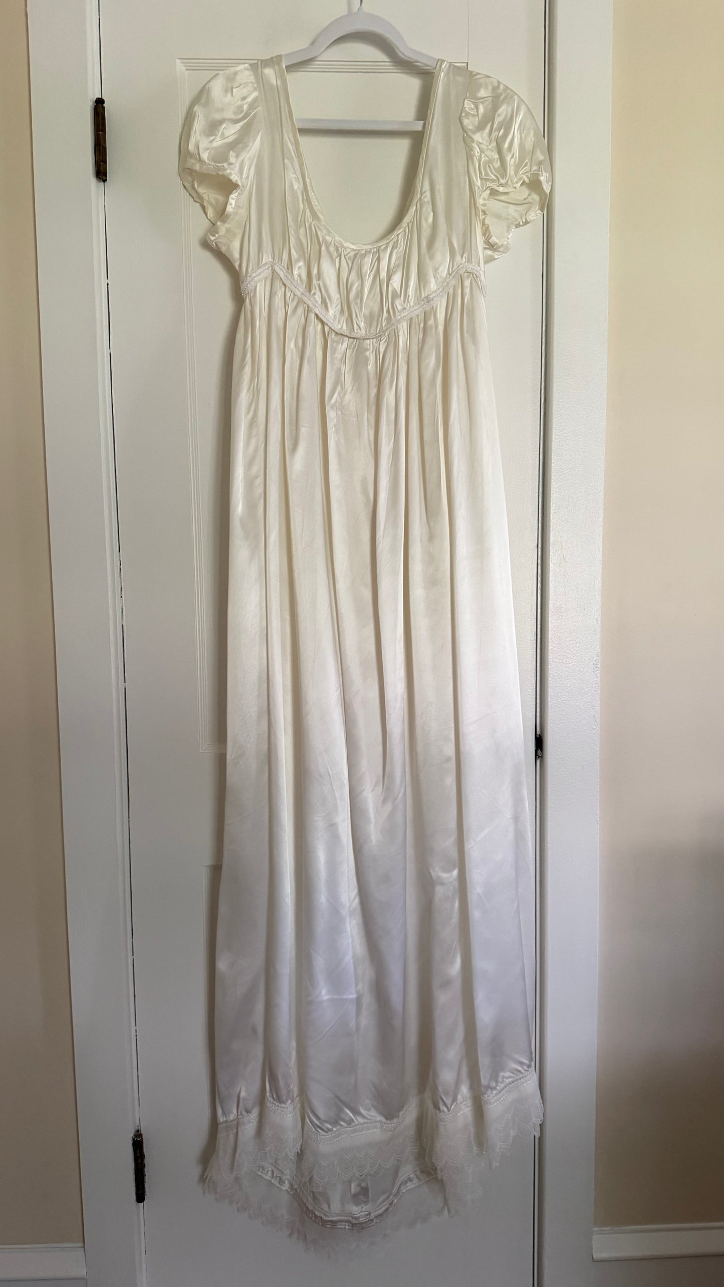 Empire Waist Cap Sleeve Wedding Gown