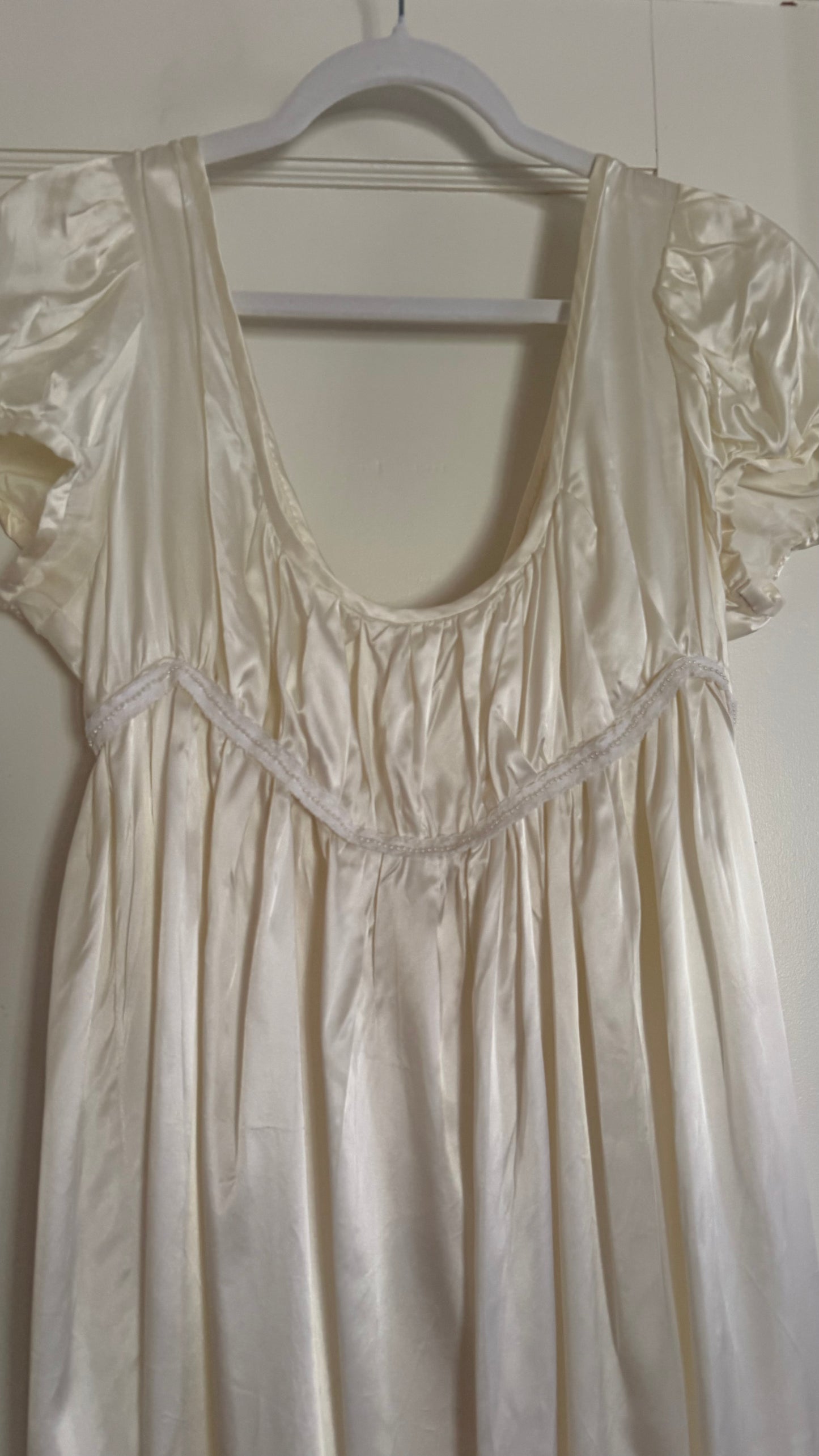 Empire Waist Cap Sleeve Wedding Gown