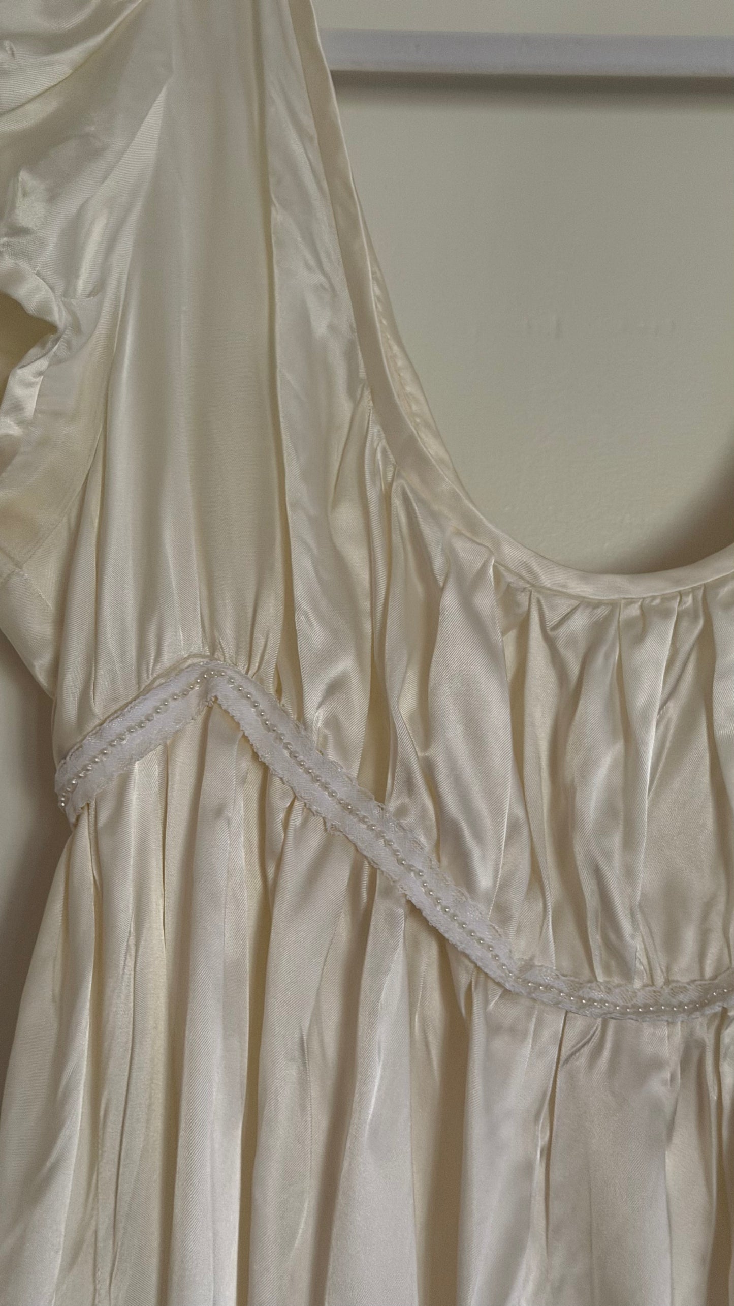 Empire Waist Cap Sleeve Wedding Gown