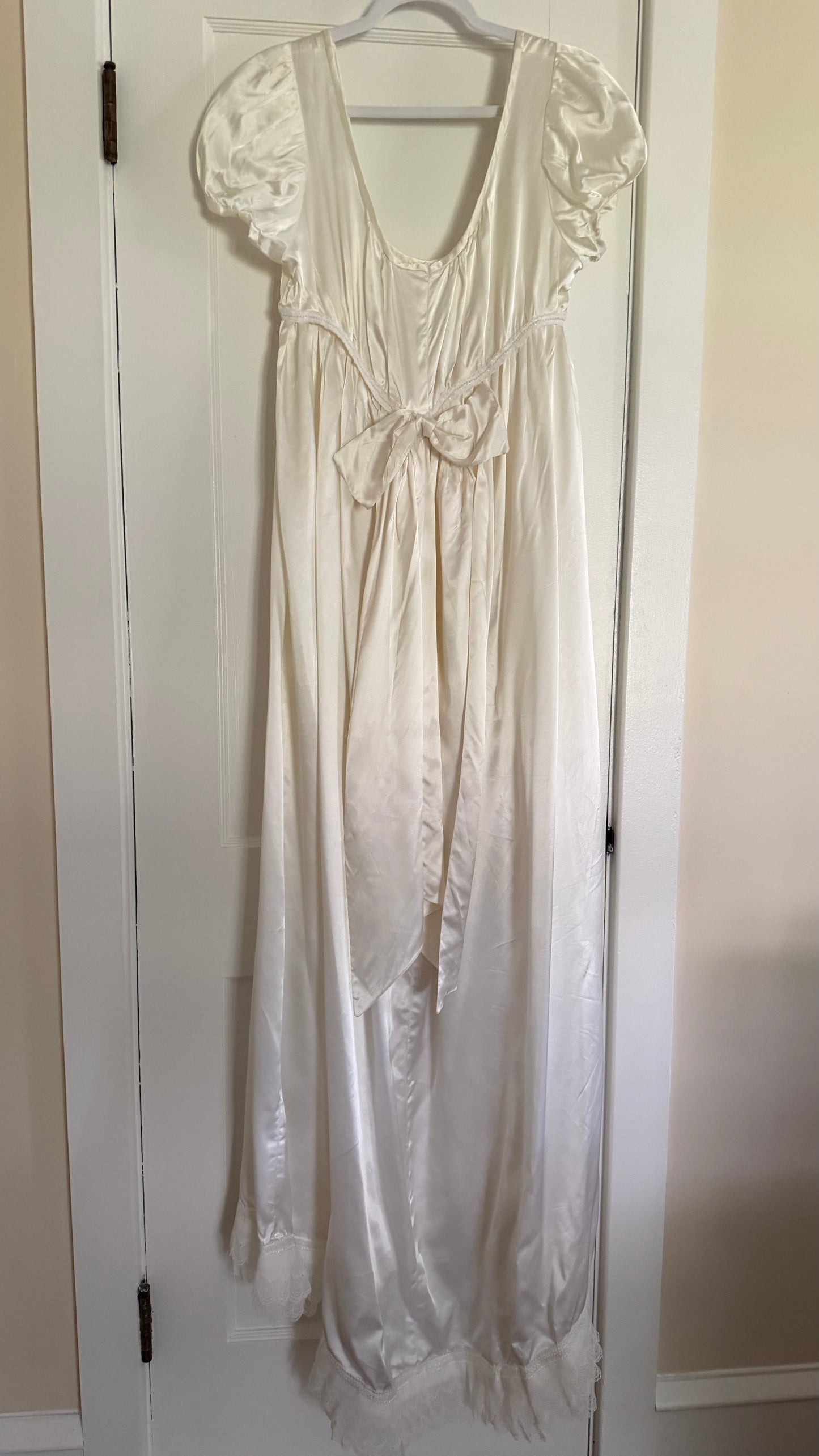 Empire Waist Cap Sleeve Wedding Gown