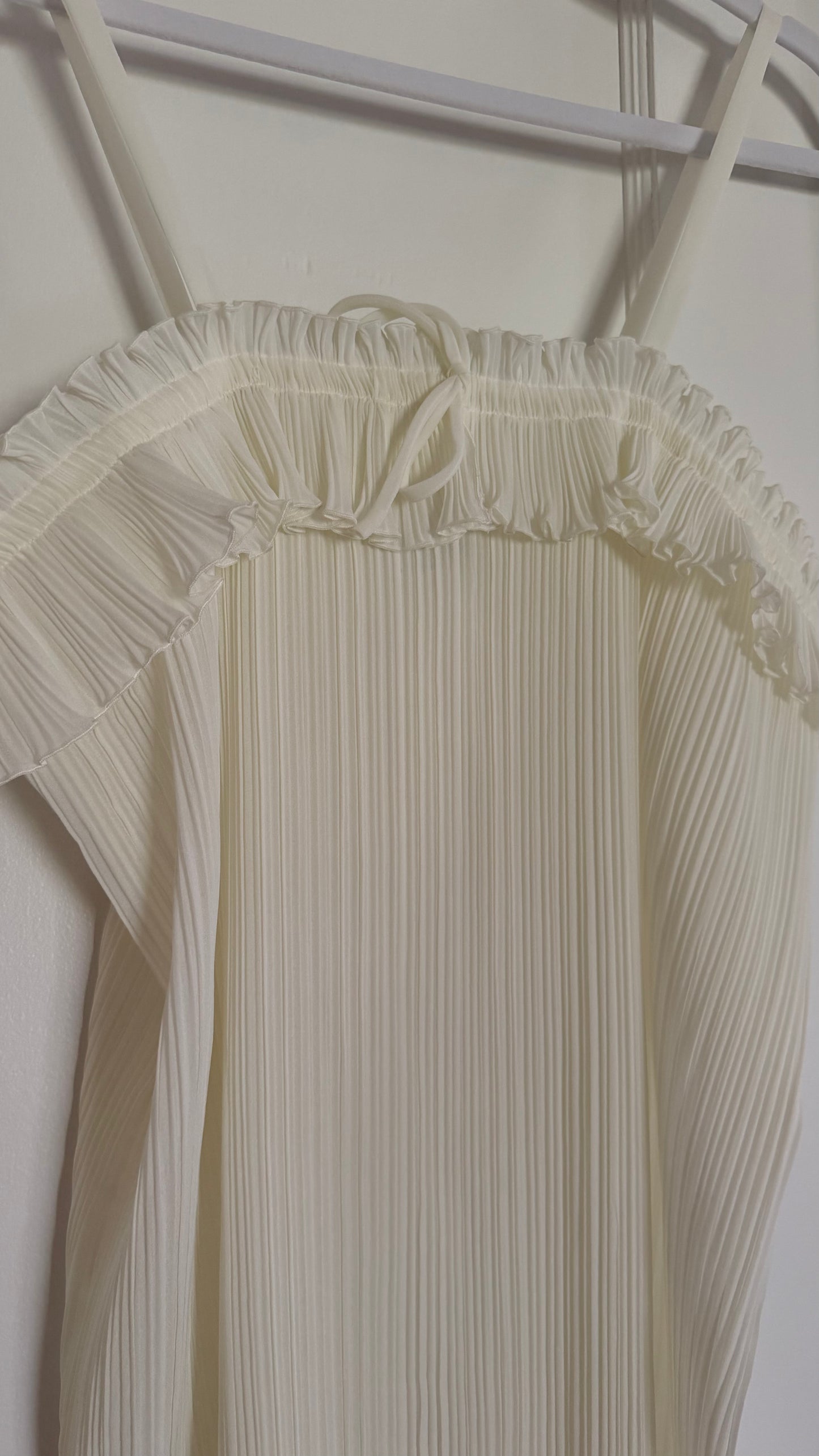 Rare Pleated Ivory Maxi Slip