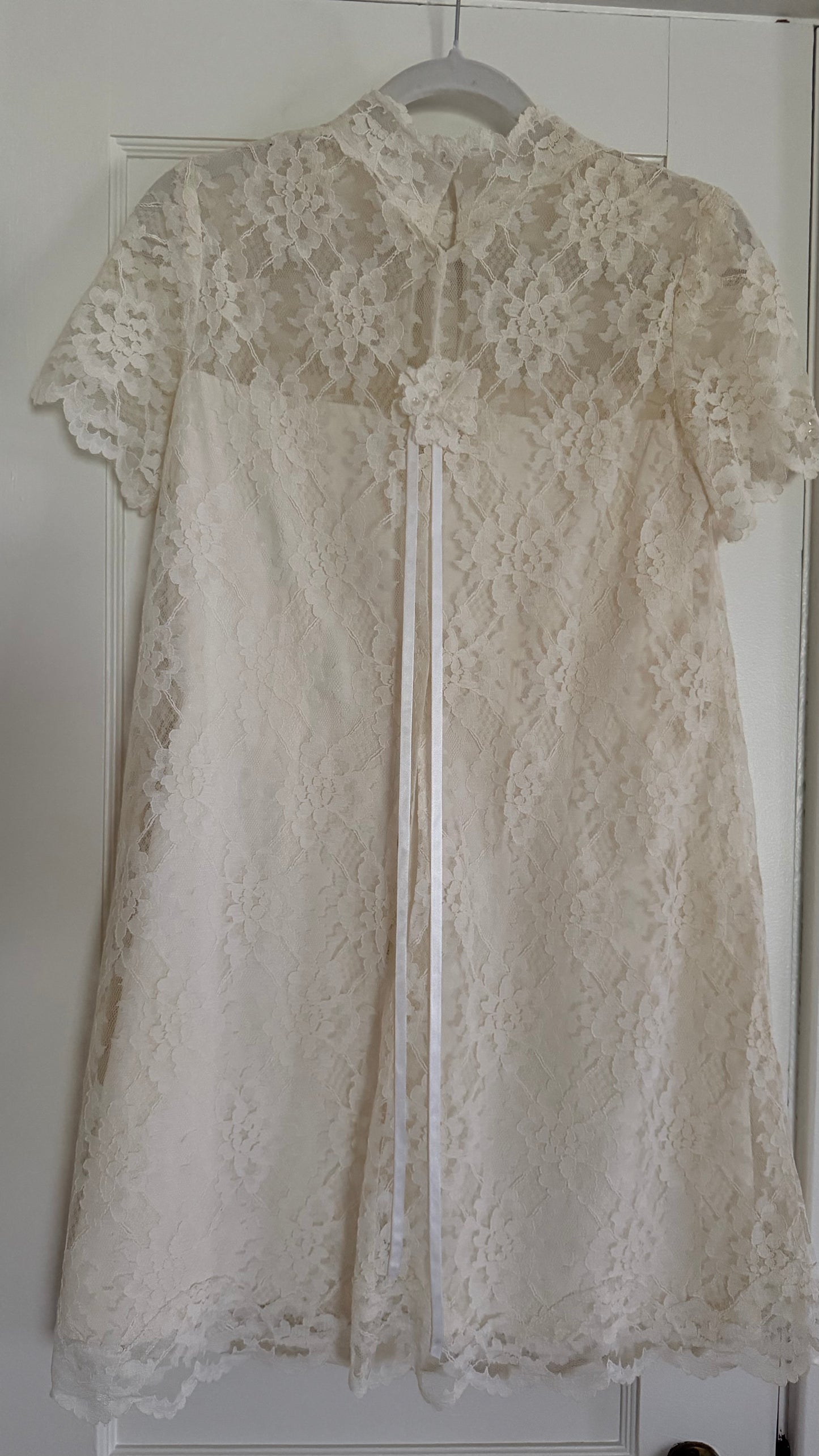 Ivory Lace High Neck Mini Dress