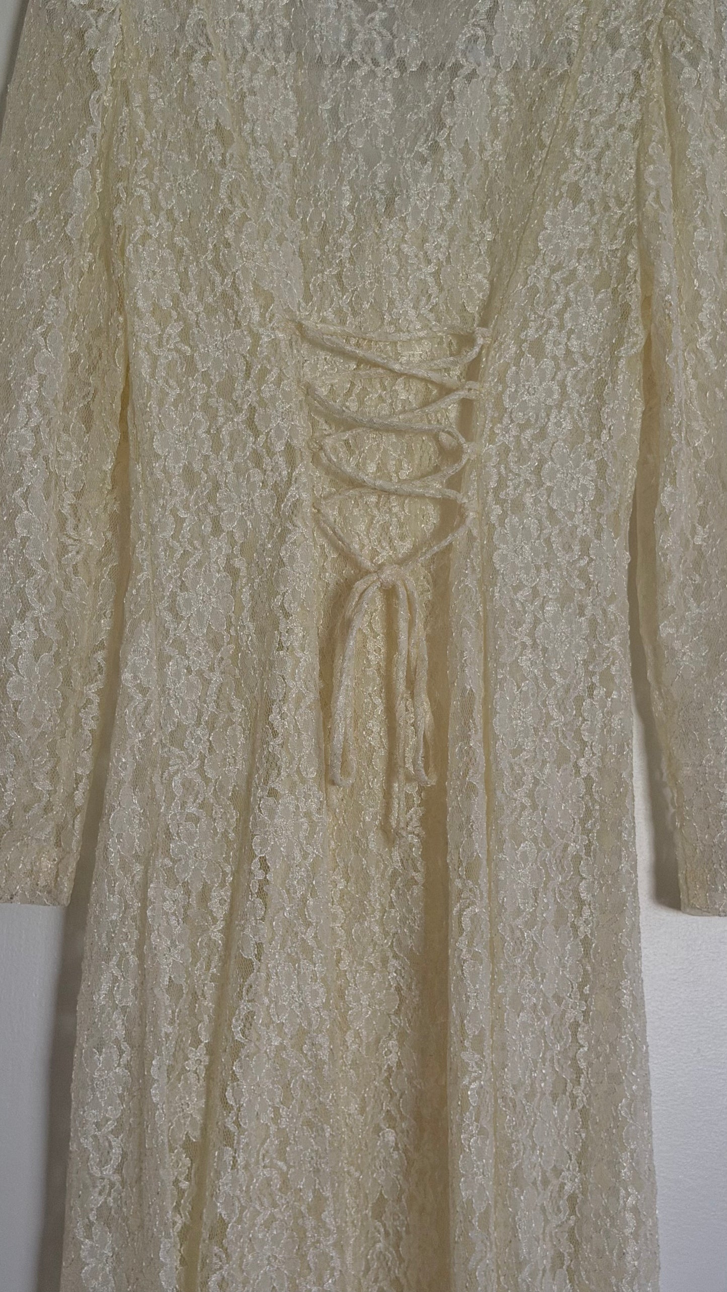Cream Lace Corset Back Midi Dress