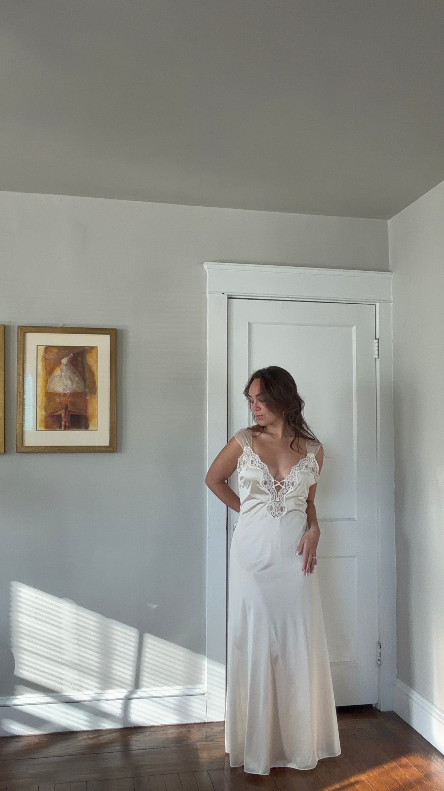 Cream Sheer-Back Slip