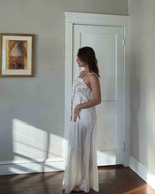 Bow Ribbon & Lace Cream/Ivory Slip