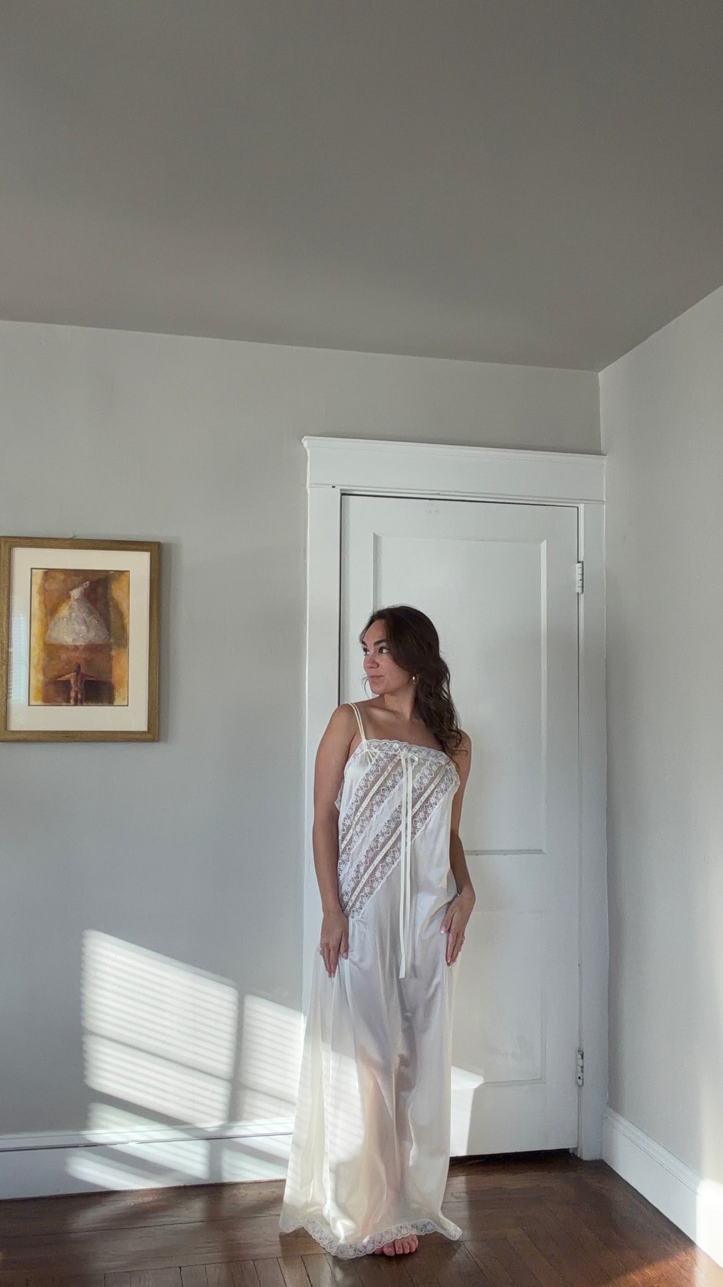Bow Ribbon & Lace Cream/Ivory Slip