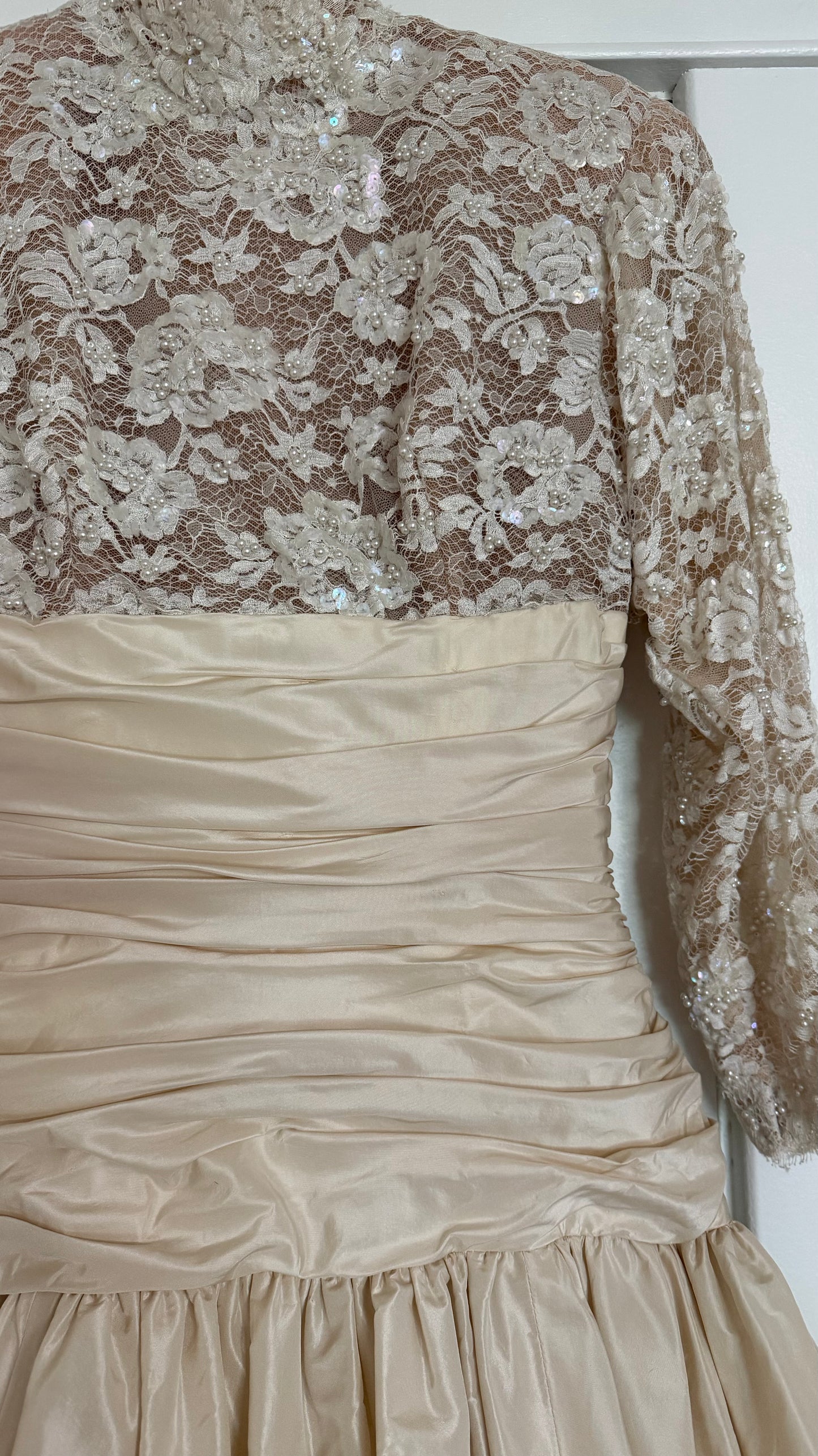 Rare Silk Skirt Drop Waist Bubble Hem Wedding Gown