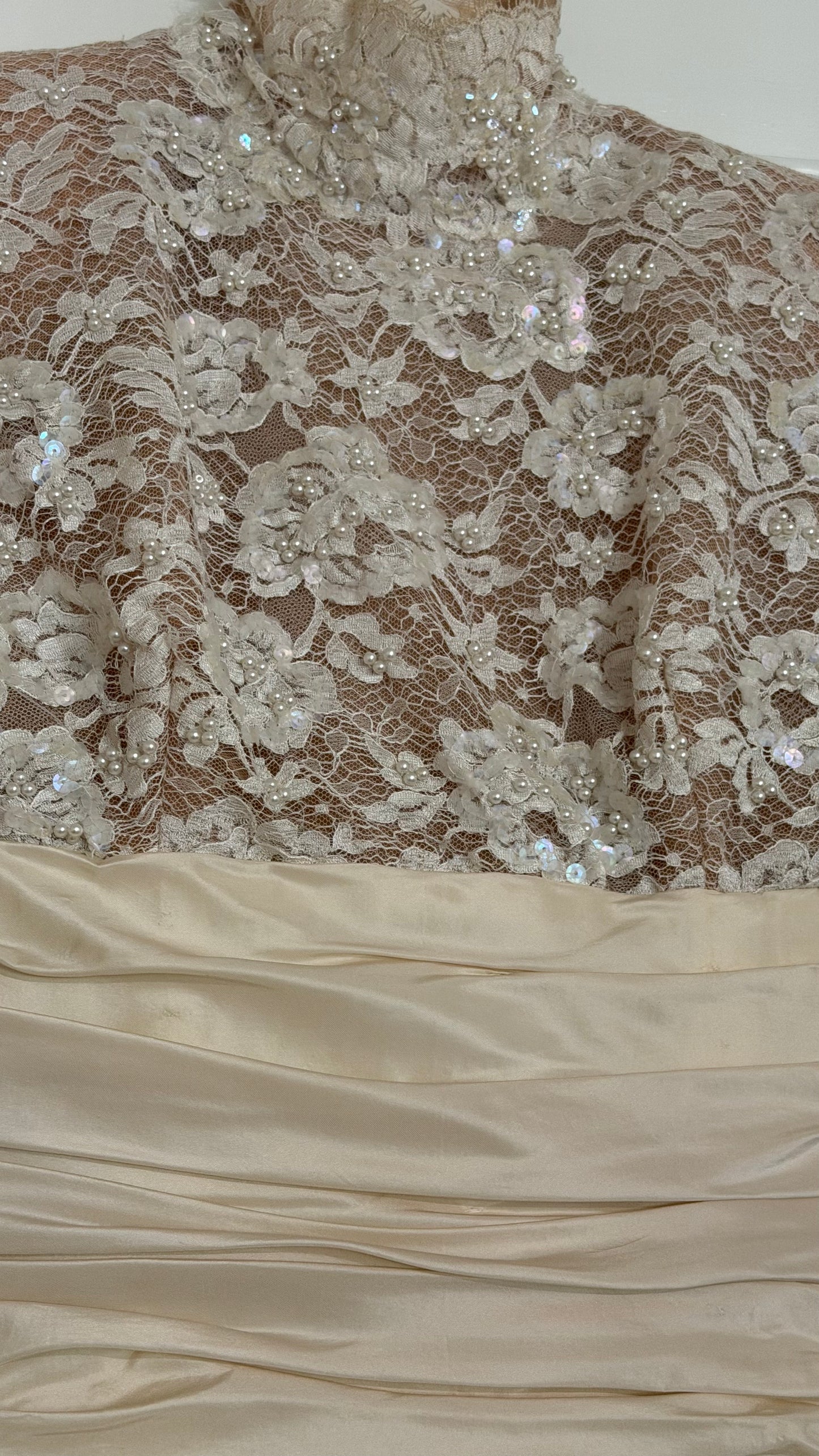 Rare Silk Skirt Drop Waist Bubble Hem Wedding Gown