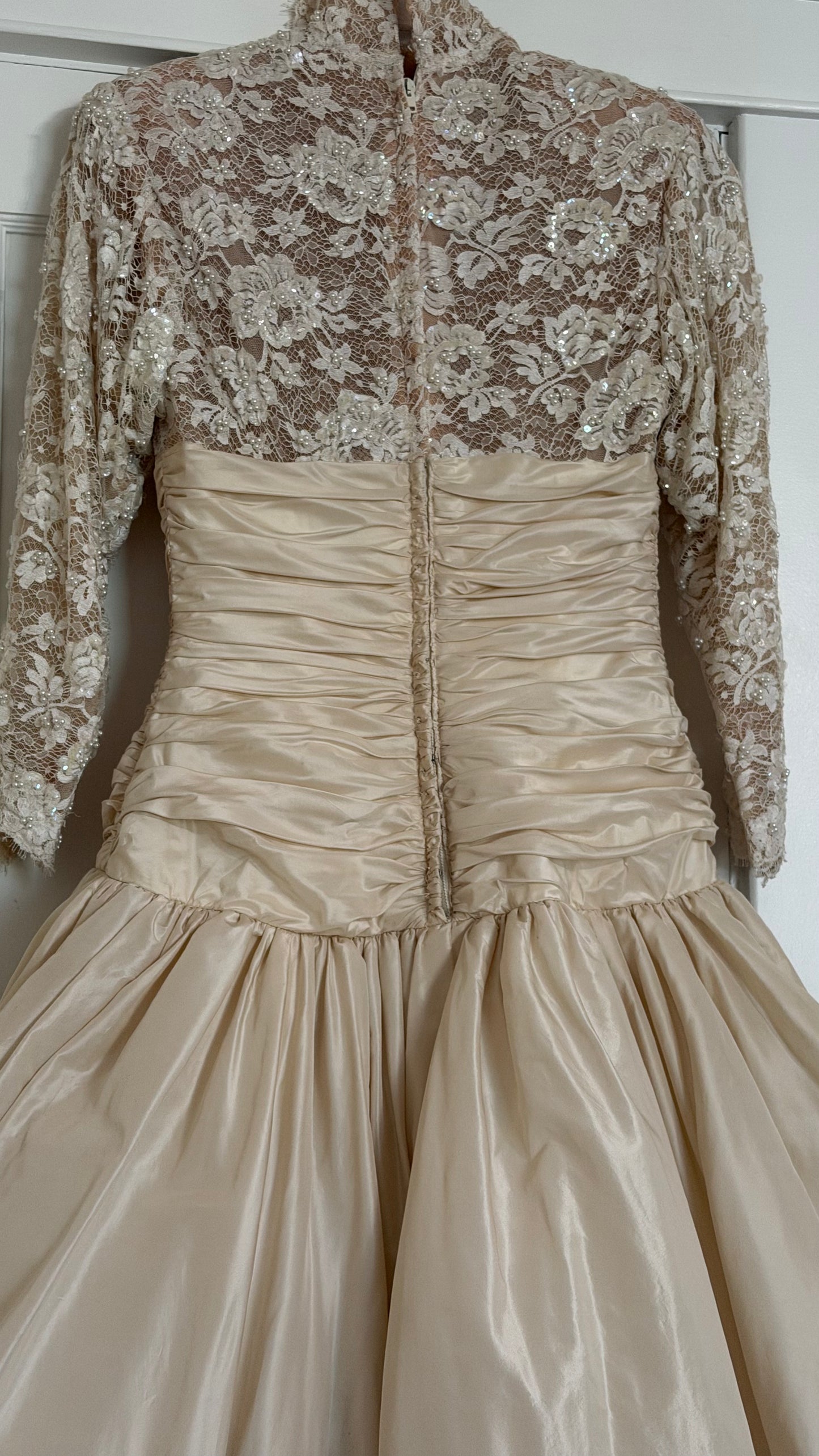 Rare Silk Skirt Drop Waist Bubble Hem Wedding Gown