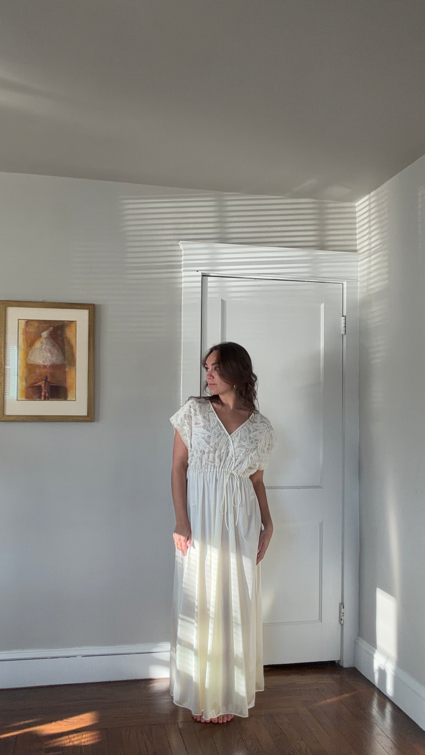 Tie-Waist Cream Slip