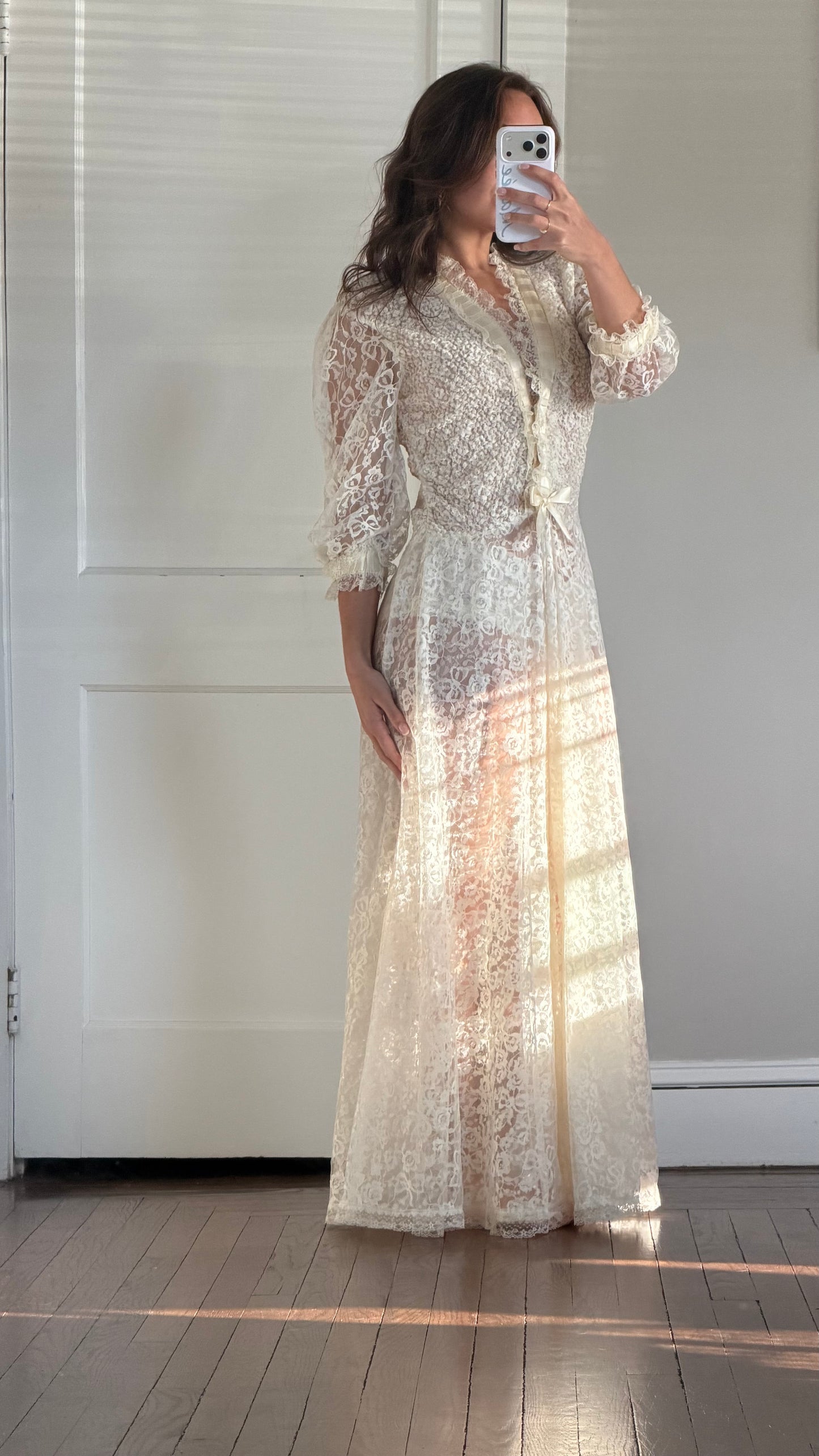 Rare Lace Peignoir Robe