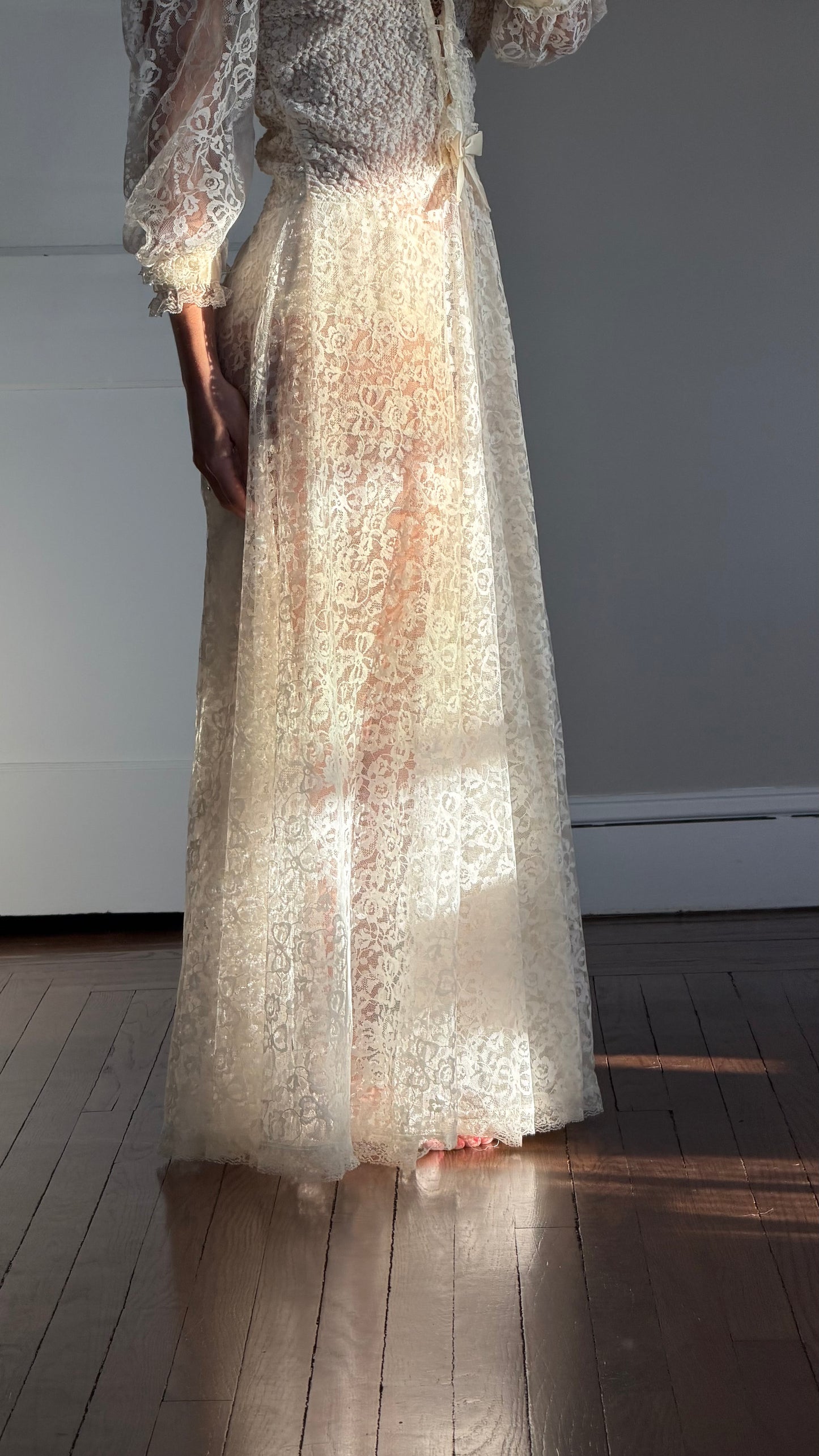 Rare Lace Peignoir Robe