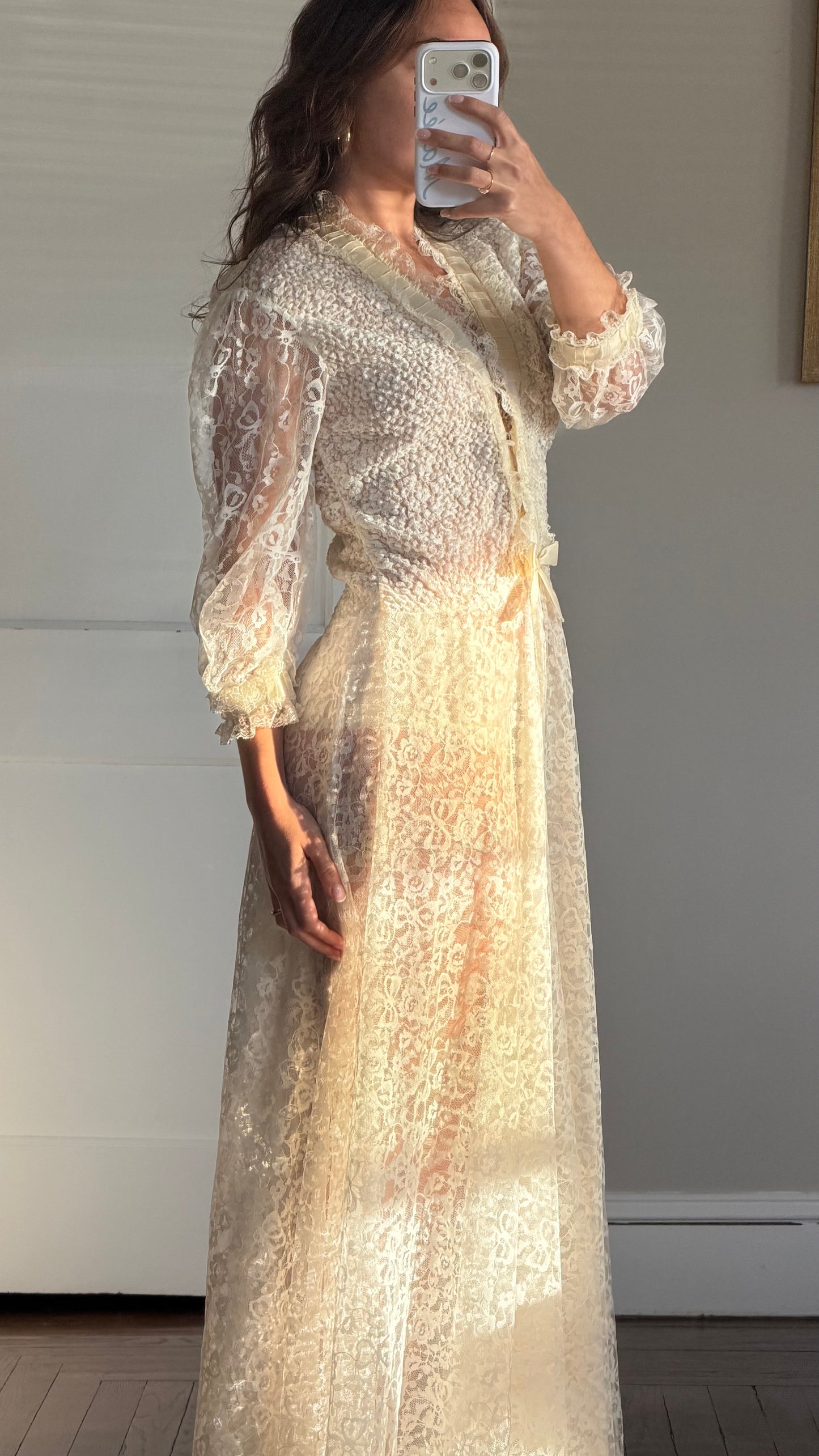 Rare Lace Peignoir Robe