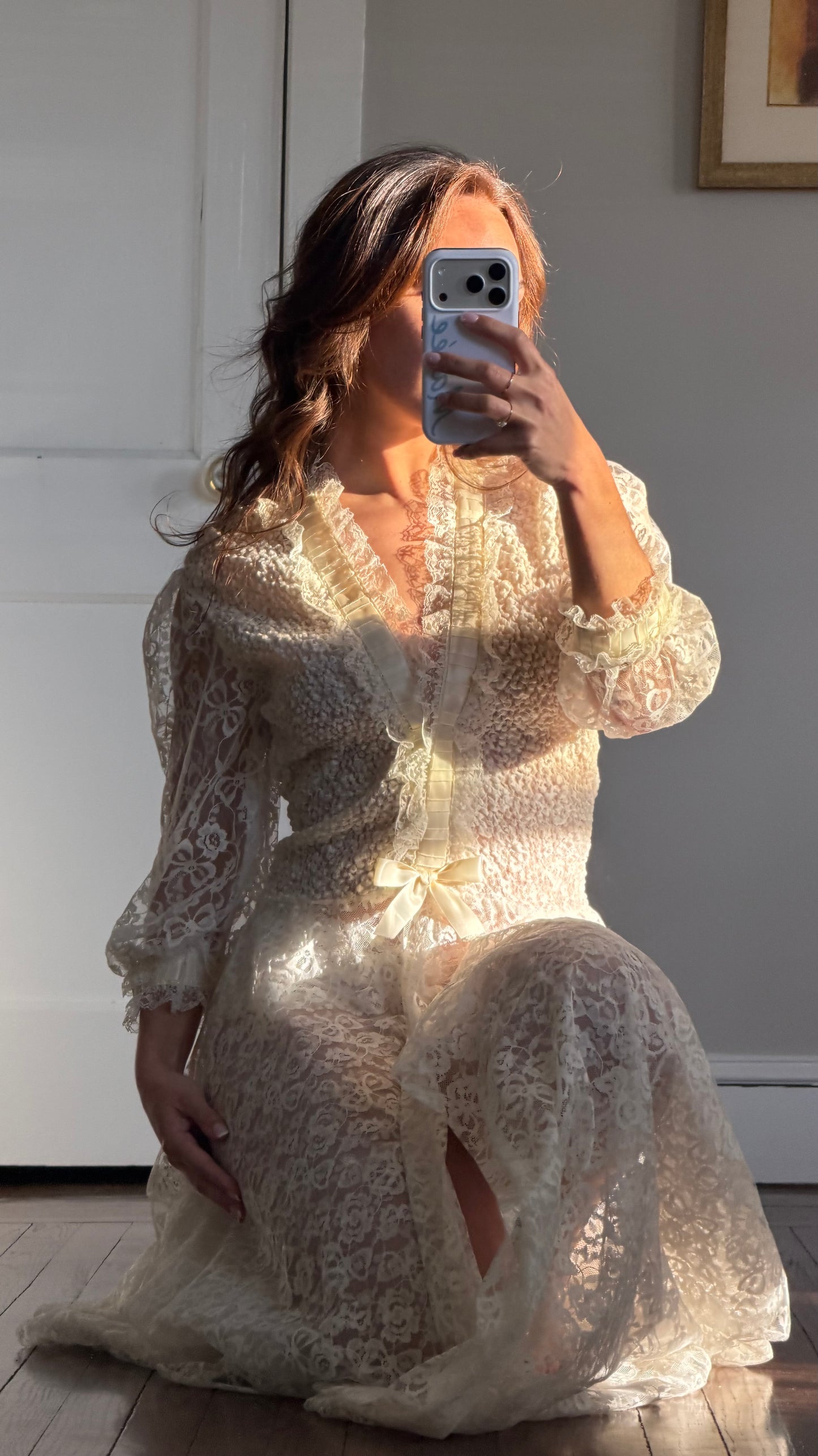 Rare Lace Peignoir Robe