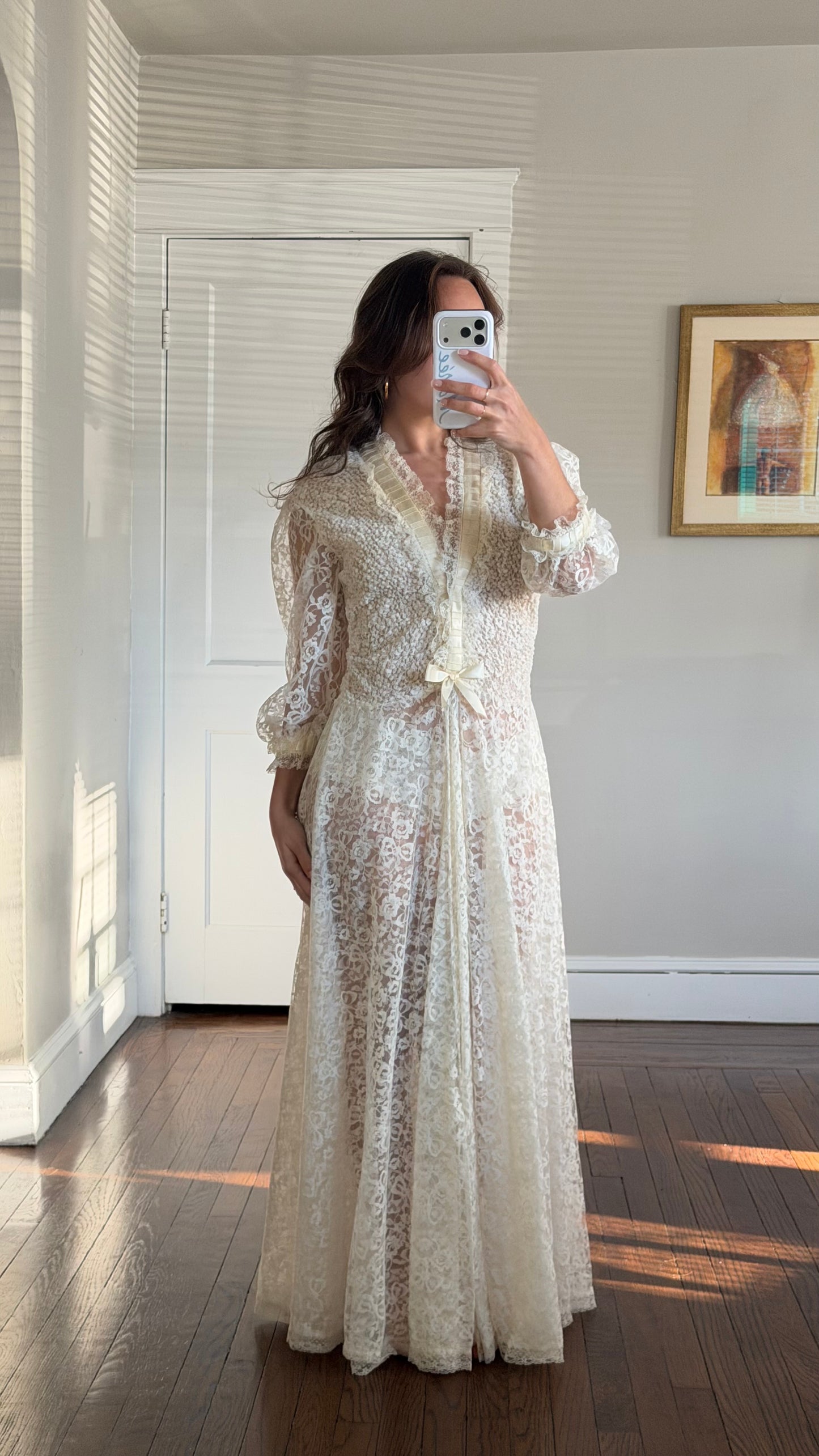 Rare Lace Peignoir Robe
