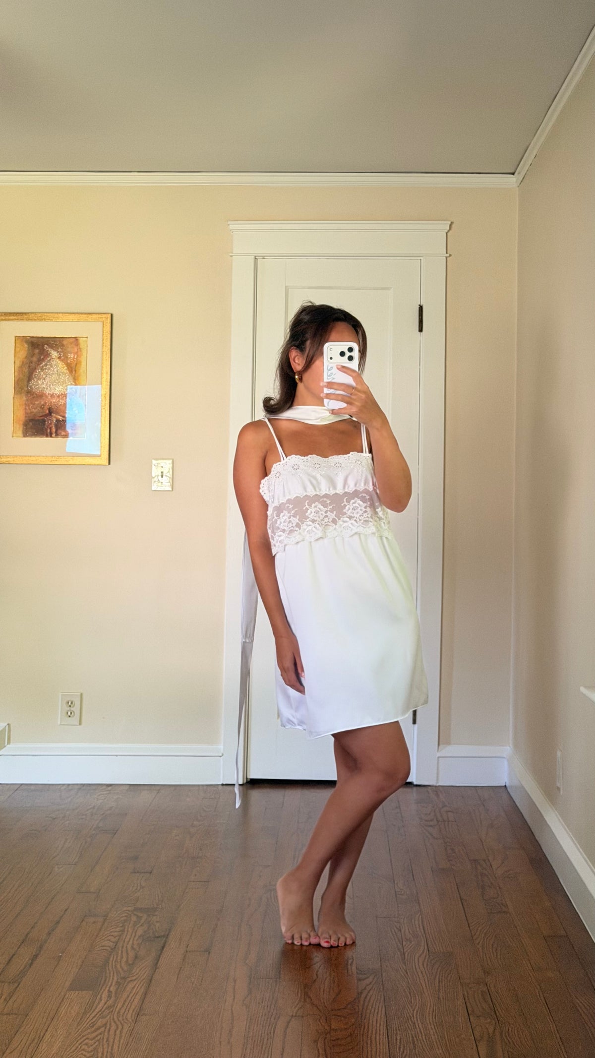 Mini Slip with Custom Matching Neck Scarf
