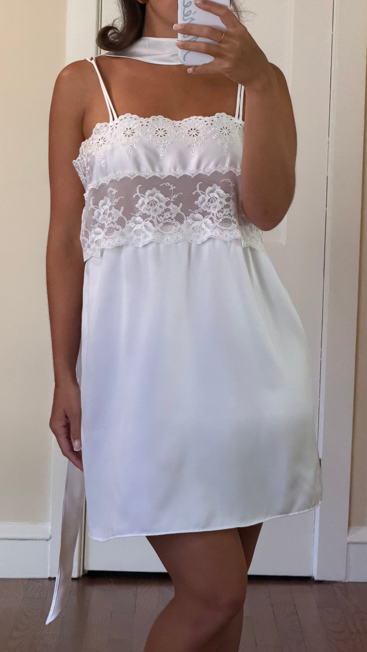 Mini Slip with Custom Matching Neck Scarf