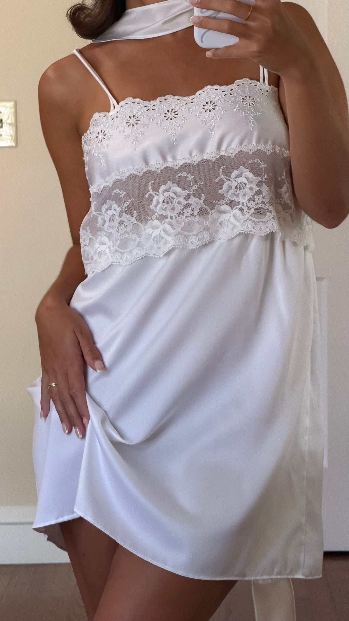 Mini Slip with Custom Matching Neck Scarf